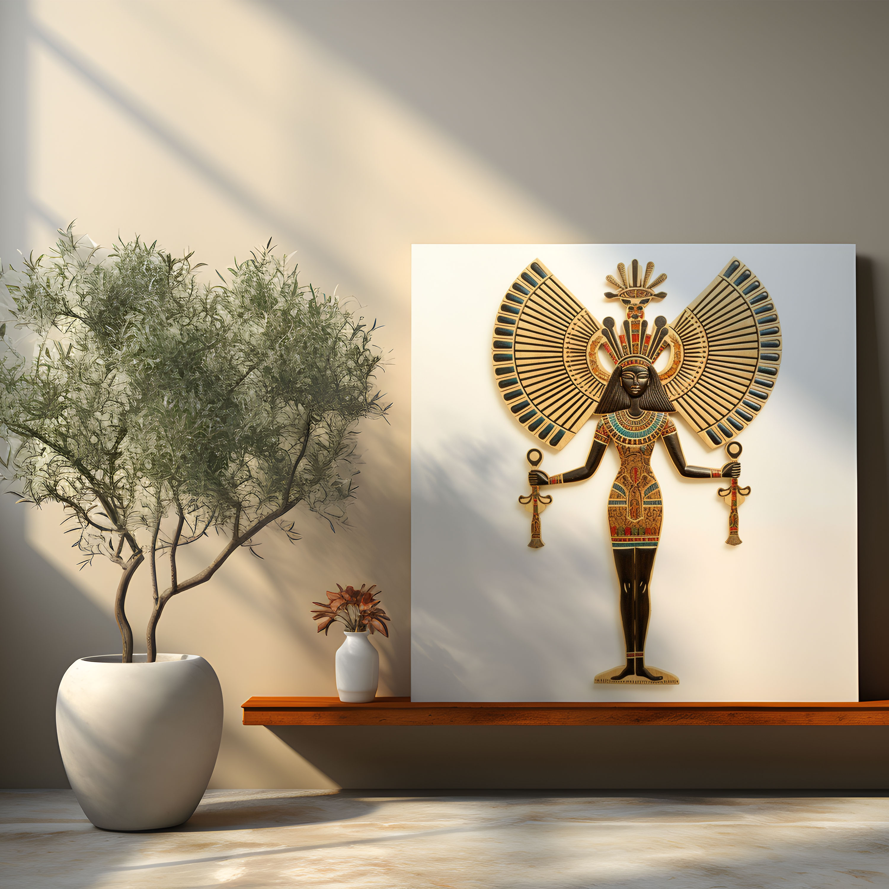 Papyrus Wall Decoration - Goddess Isis - Papyrus, Home Decoration, Power And Grace, Egyptian Goddess Isis