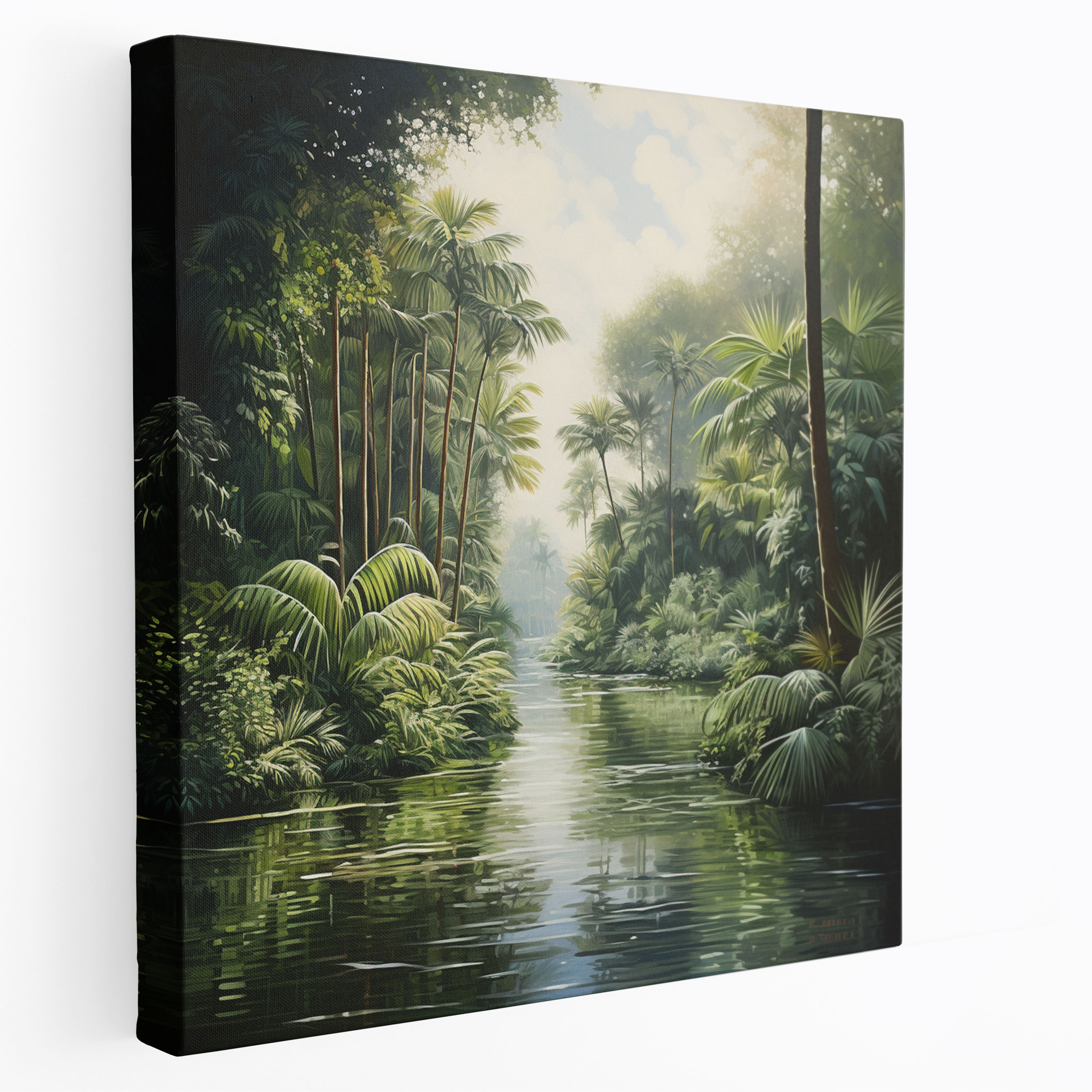 Papyrus Wall Art - Tranquil River - Papyrus, Lush Vegetation, Wall Decoration, Home Decoration