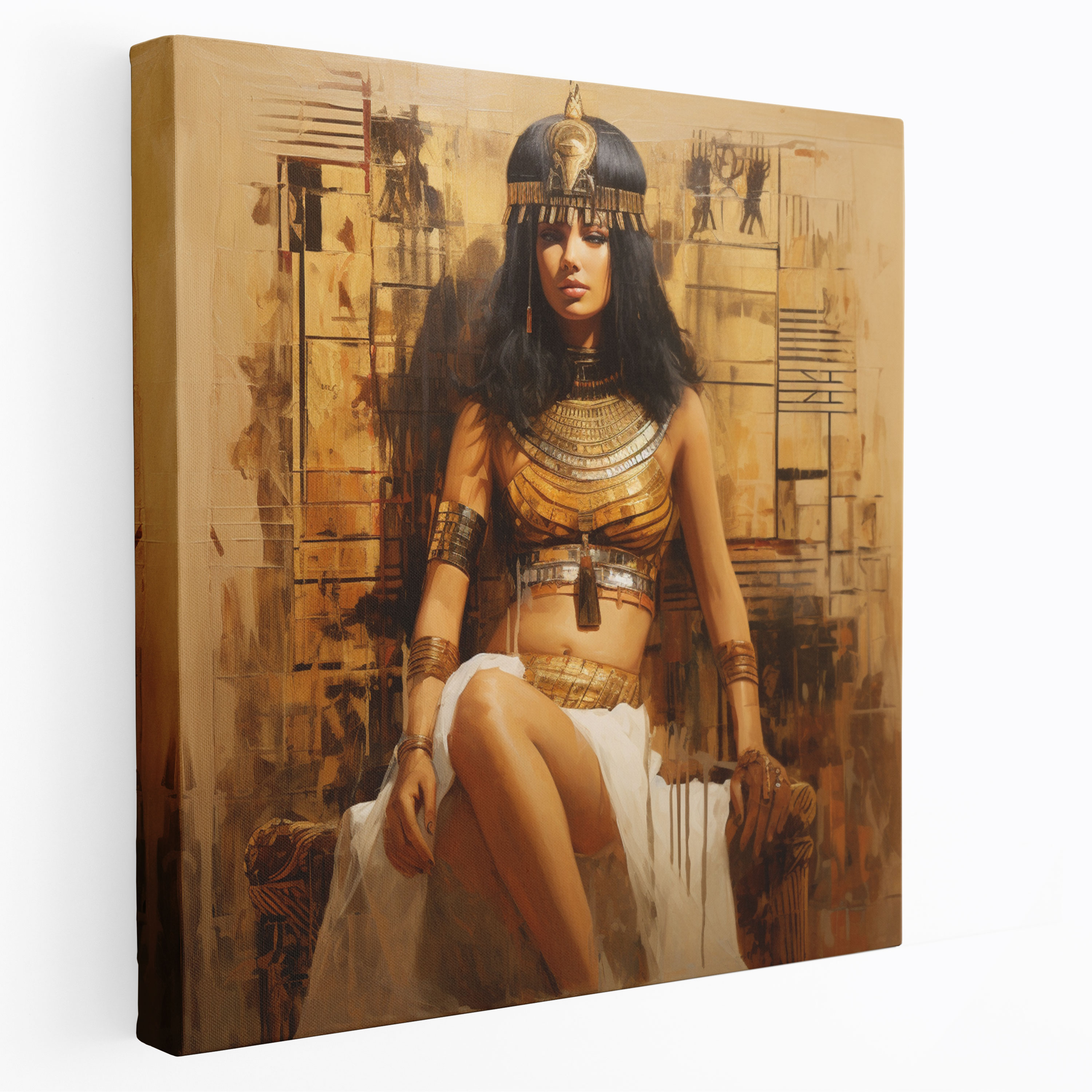 Papyrus Canvas Print - Regal Cleopatra - Papyrus, Wall Art, Wall Decoration, Egypt