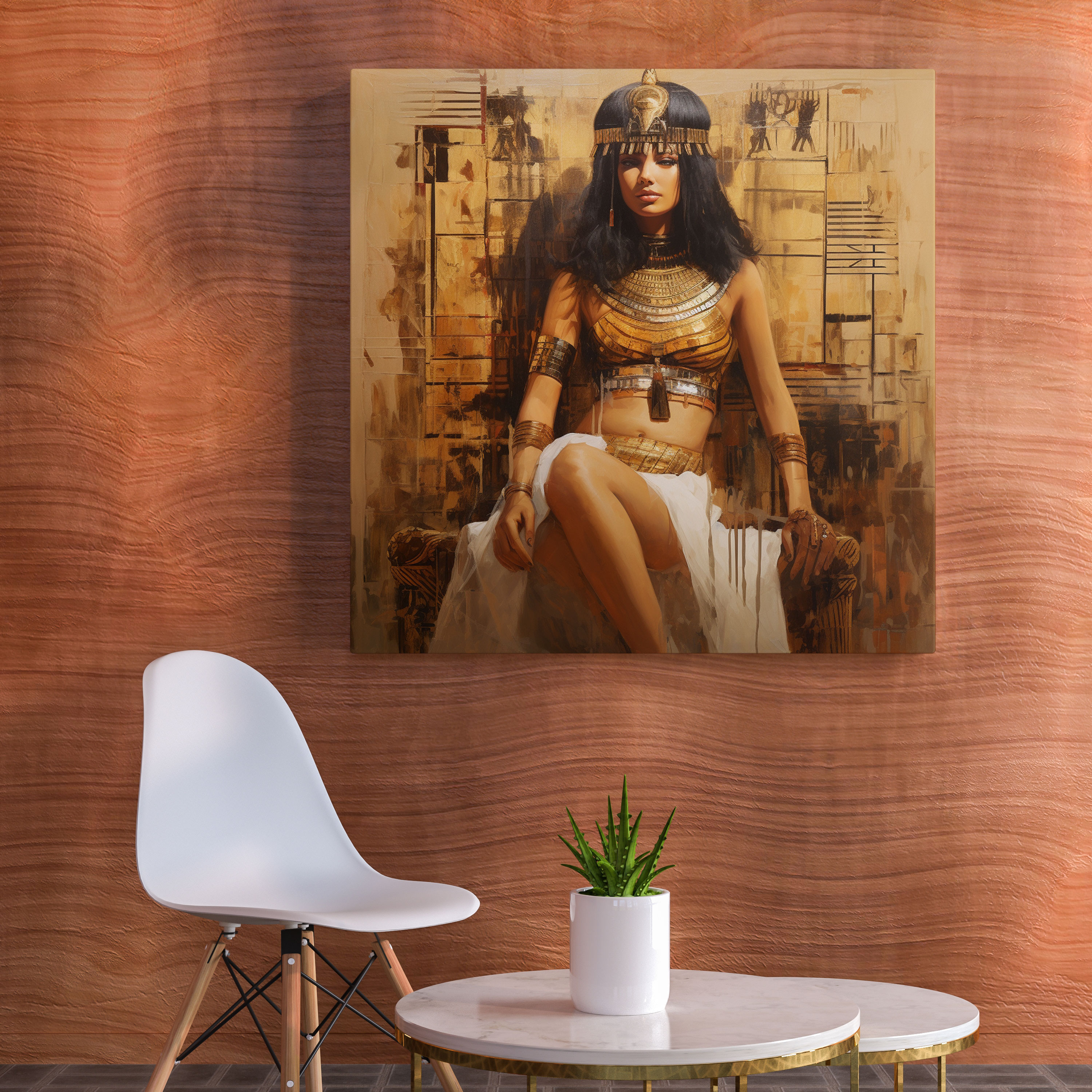 Papyrus Canvas Print - Regal Cleopatra - Papyrus, Wall Art, Wall Decoration, Egypt