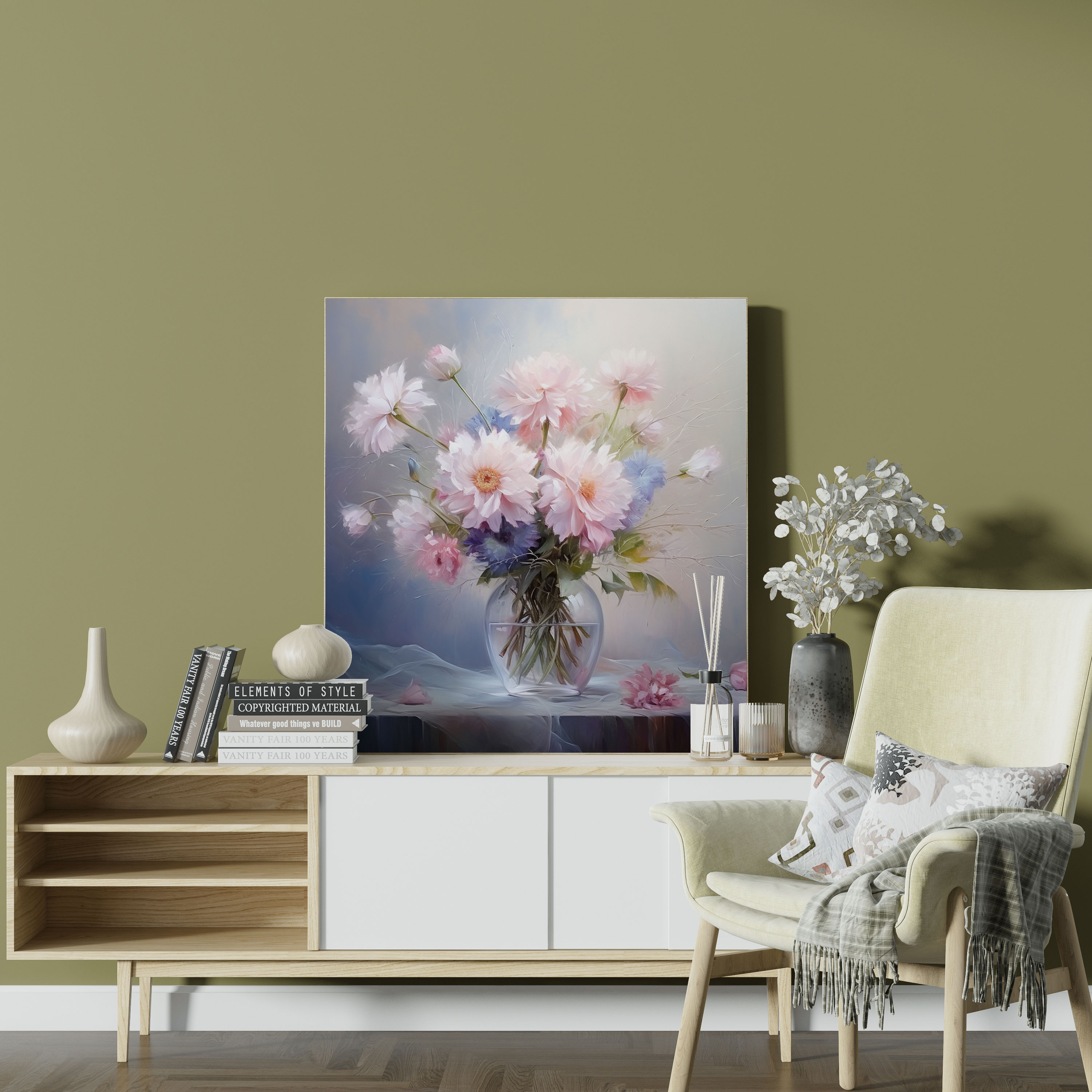 Pastel Canvas Print - Flower Bouquet Wall Art - Pastel, Home Decoration, Canvas, Pastel