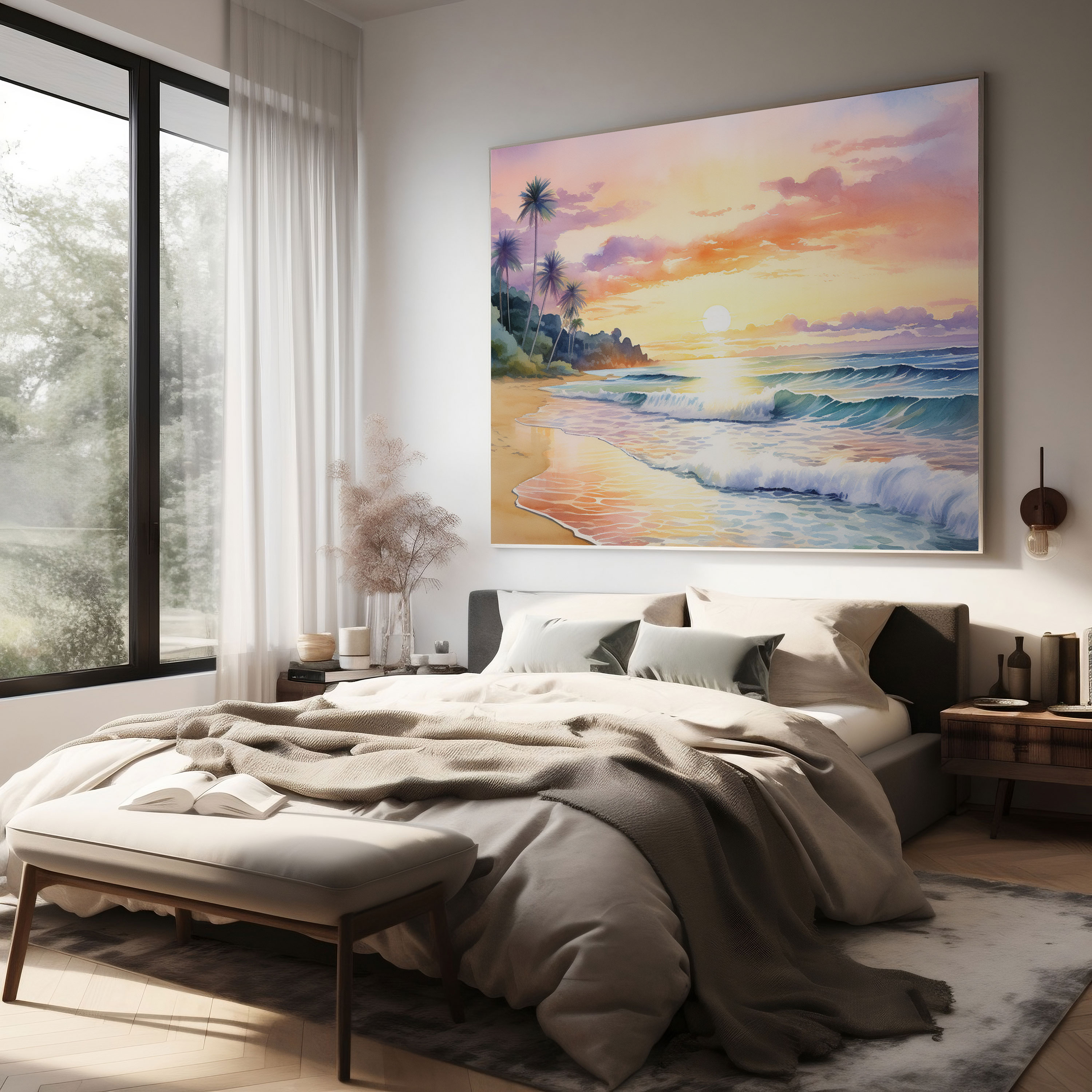Pastel Wall Art - Beach Sunset Canvas Print - Pastel, Wall Art, Canvas Wall Art, Beach Sunset