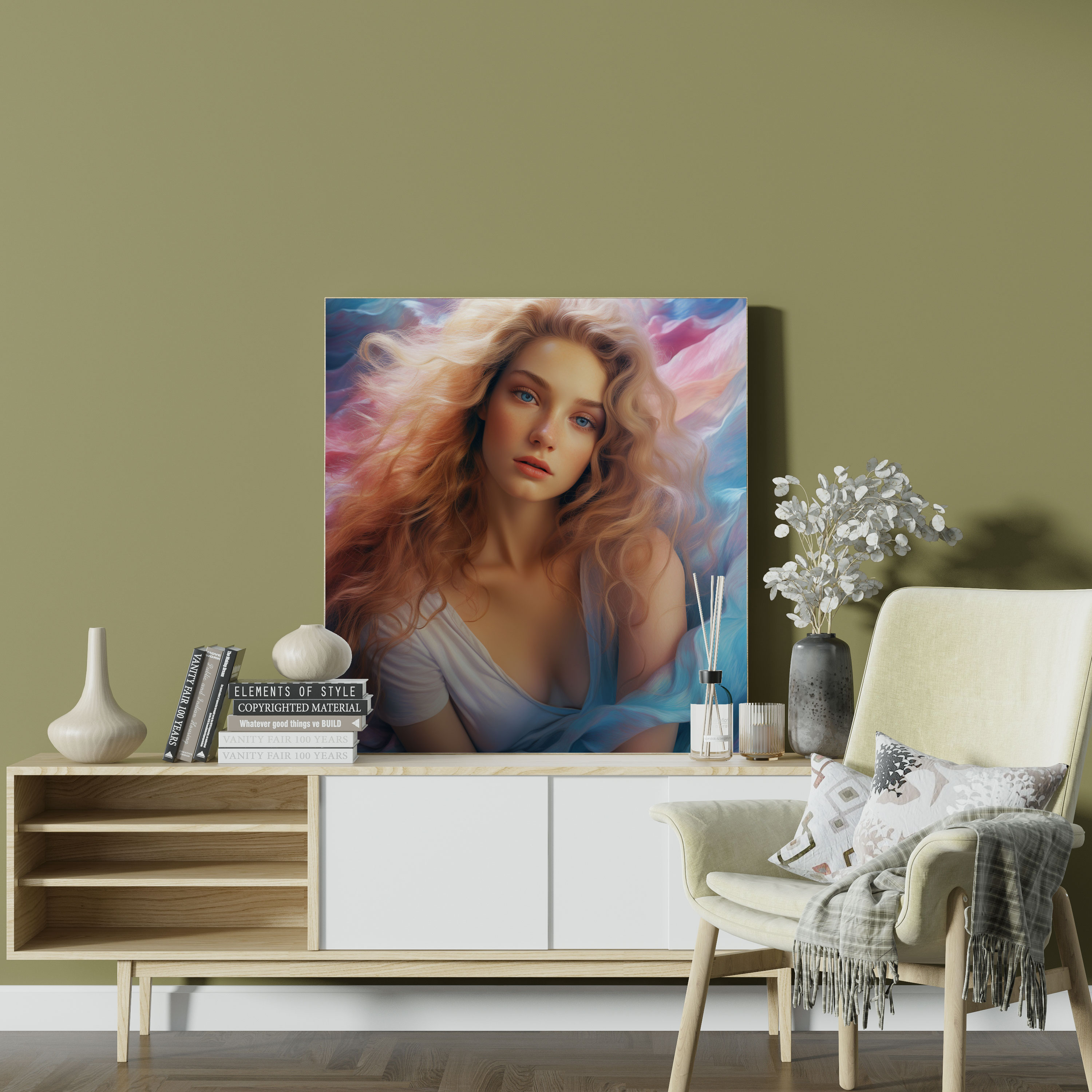 Pastel Wall Art - Serene Portrait Canvas Print - Pastel, Pastel, Serene Portrait, Canvas