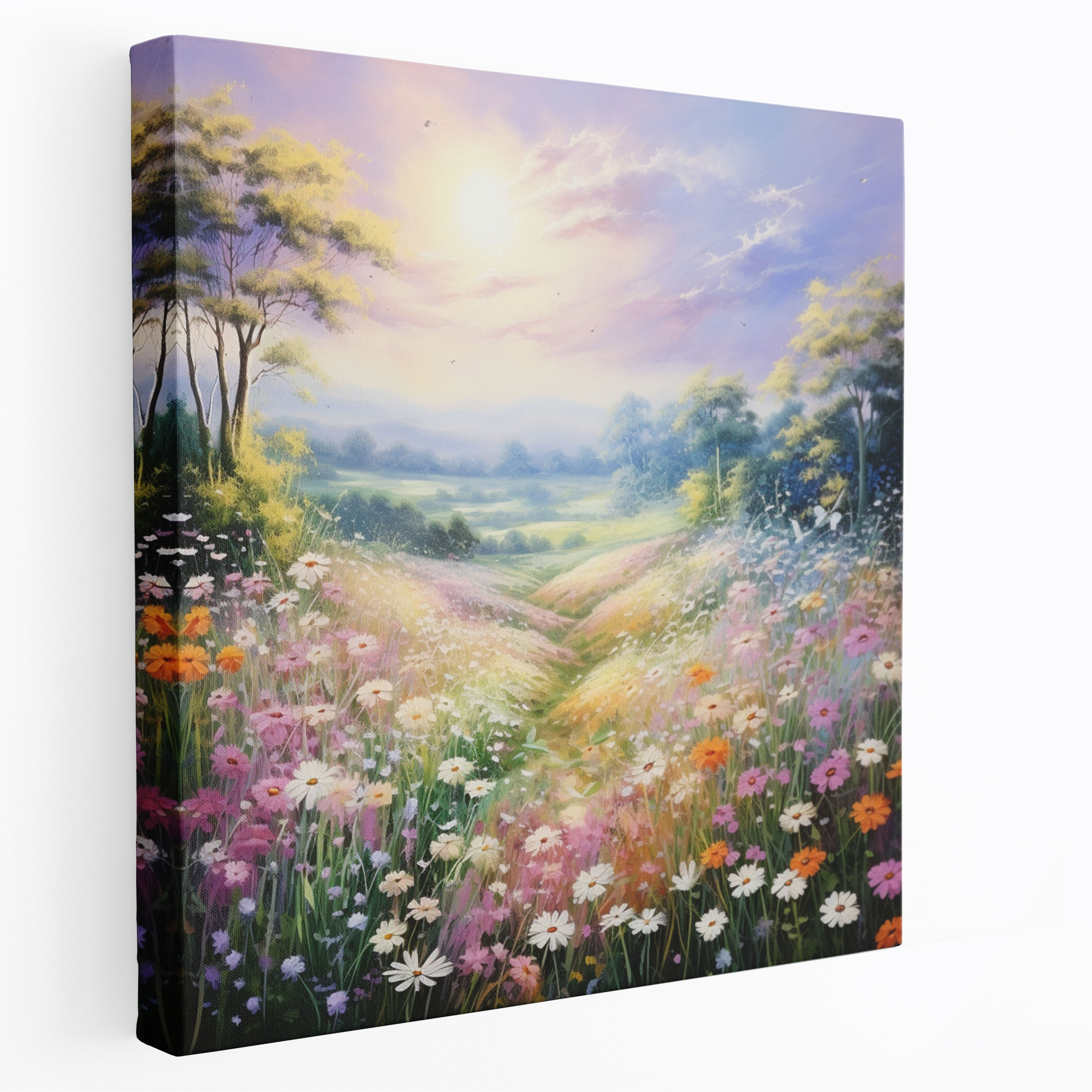 Pastel Canvas Print - Meadow Landscape Wall Art - Pastel, Canvas Print, Pastel, Meadow Landscape