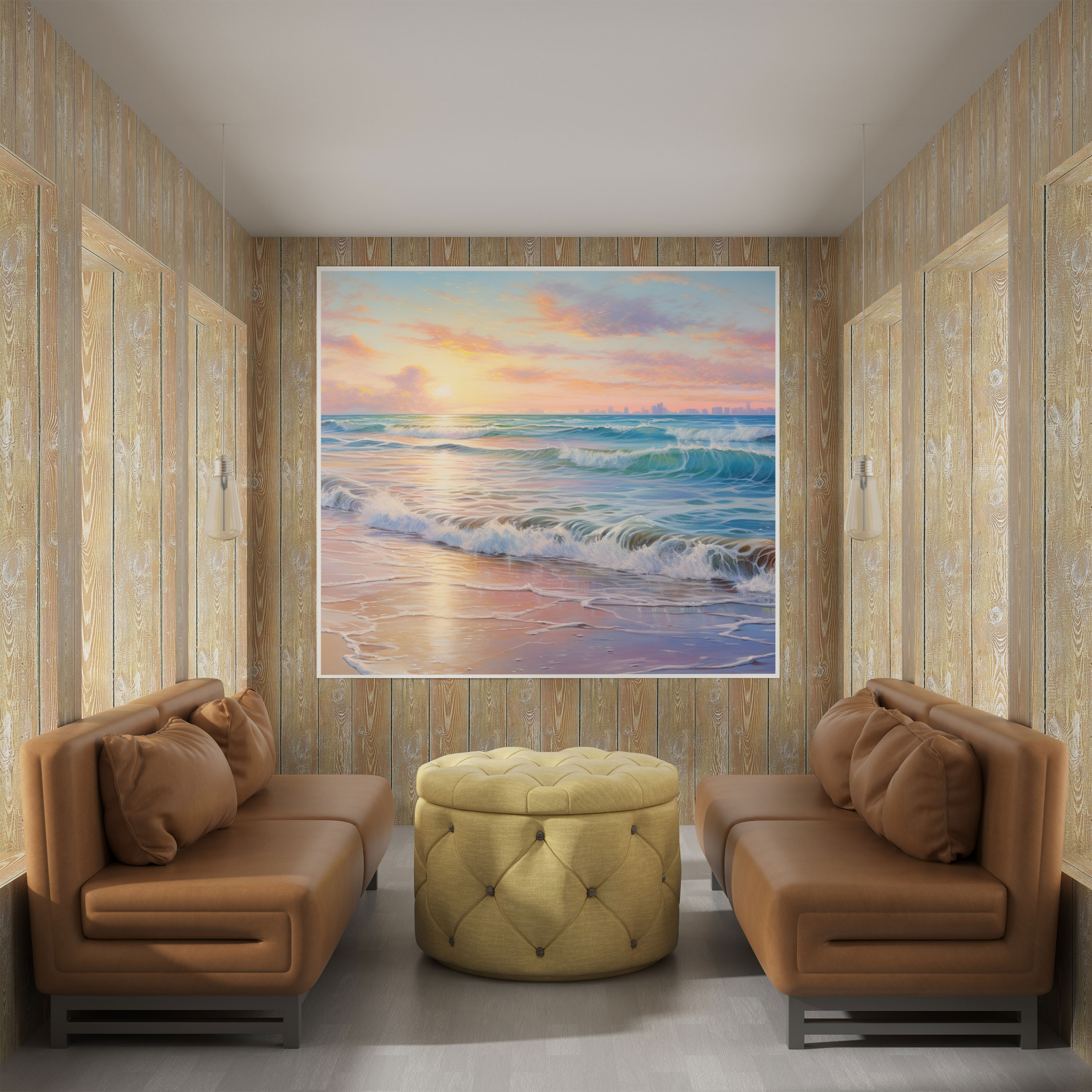 Pastel Canvas Print - Tranquil Seascape Wall Art - Pastel, Canvas, Tranquil Seascape, Pastel