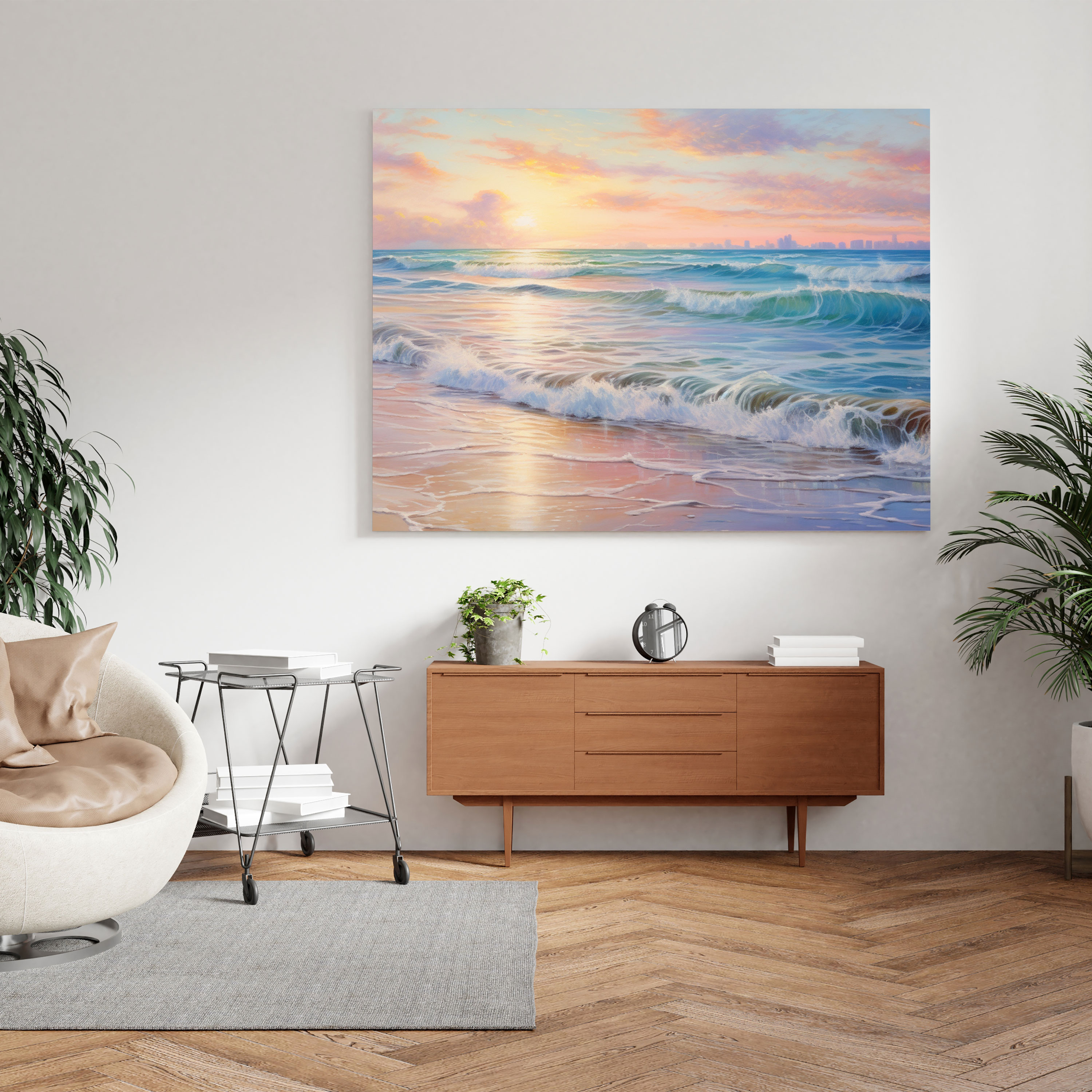 Pastel Canvas Print - Tranquil Seascape Wall Art - Pastel, Canvas, Tranquil Seascape, Pastel