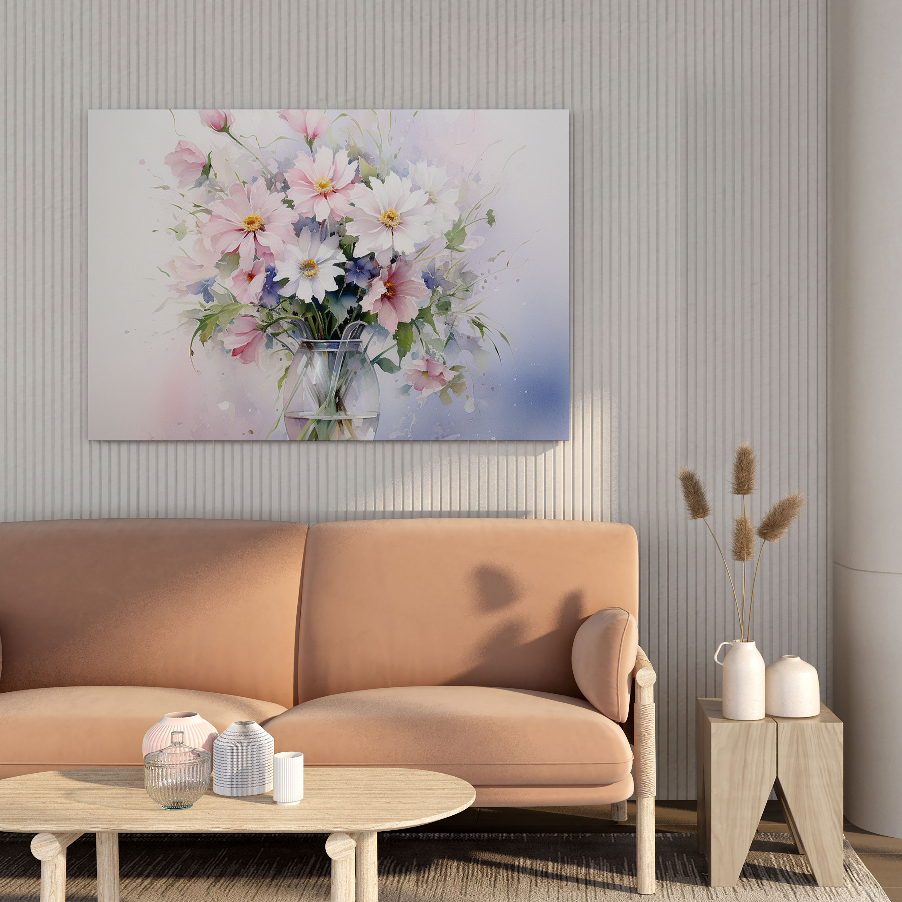 Pastel Watercolor Canvas Print - Floral Wall Decoration - Pastel, Floral, Wall Art, Pastel