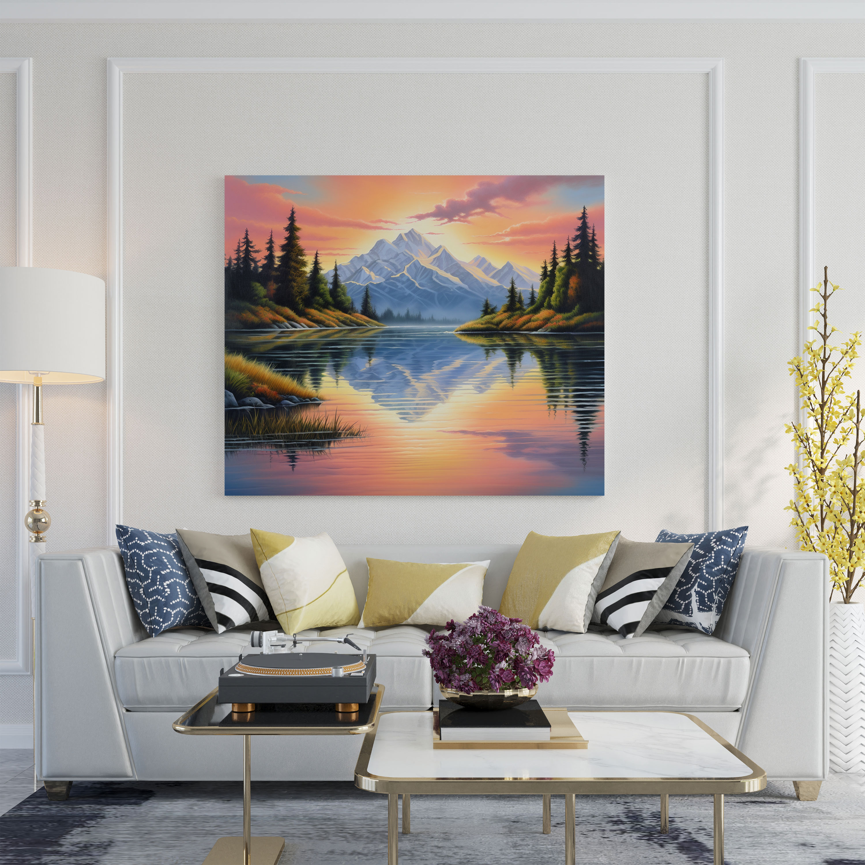 Pastel Landscape Canvas Print - Serene Wall Art - Pastel, Dawn, Wall Art, Wall Decoration