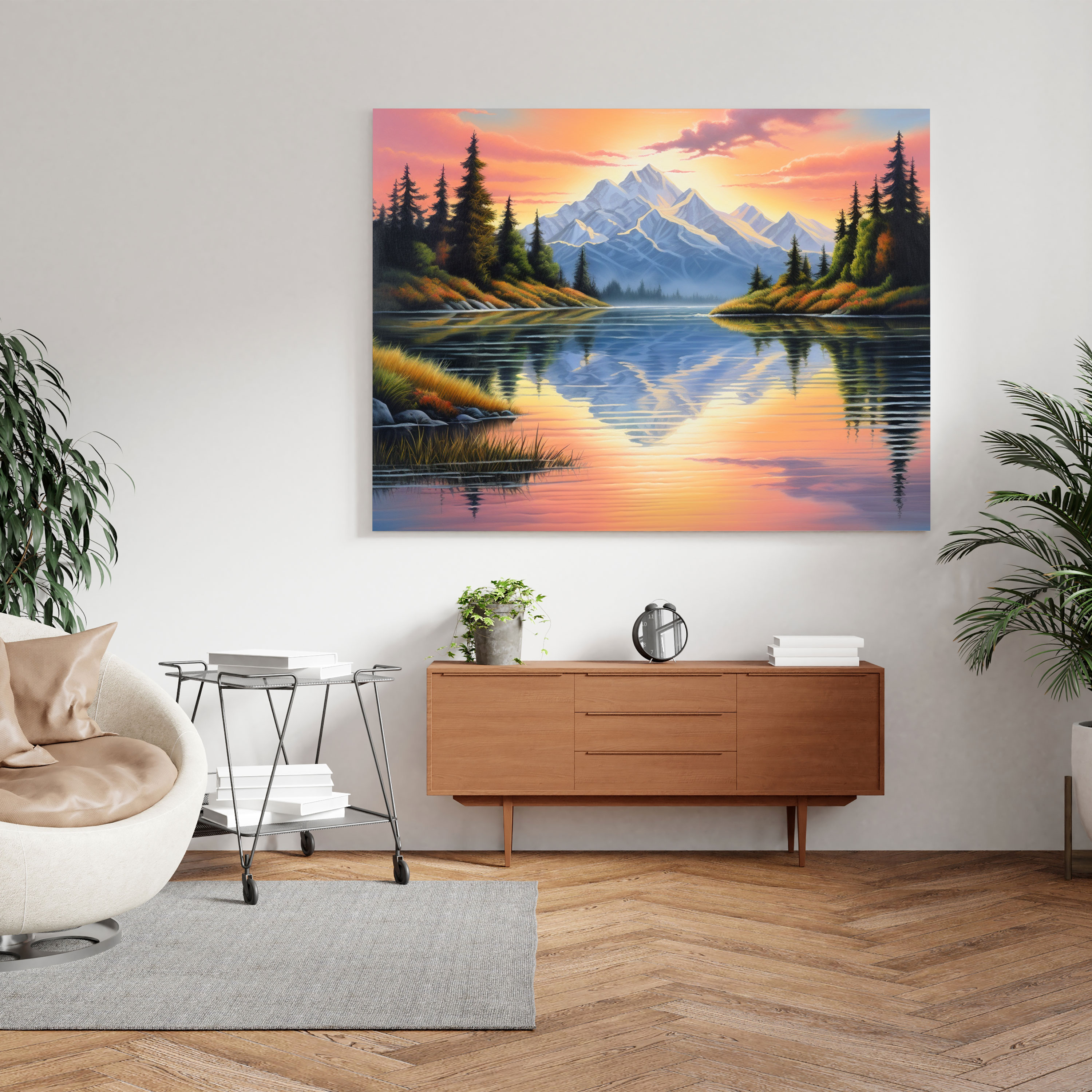 Pastel Landscape Canvas Print - Serene Wall Art - Pastel, Dawn, Wall Art, Wall Decoration