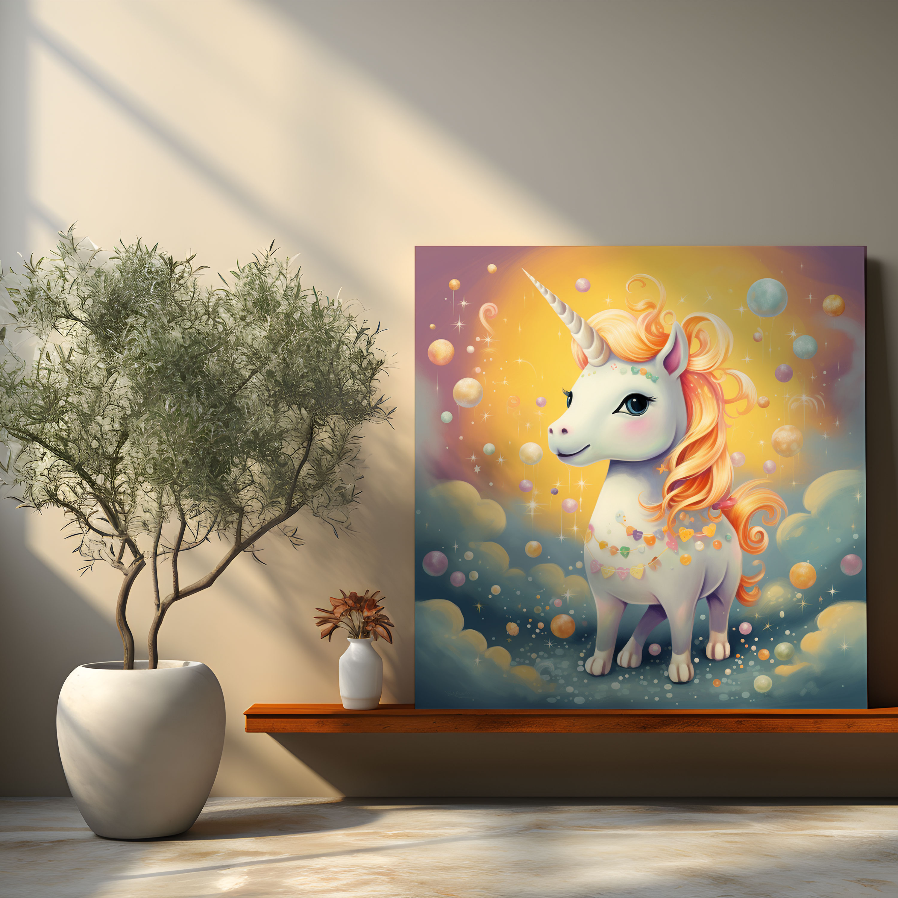 Pastel Unicorn Canvas Print - Magical Wall Art - Pastel, Canvas Wall Art, Canvas Print, Whimsical