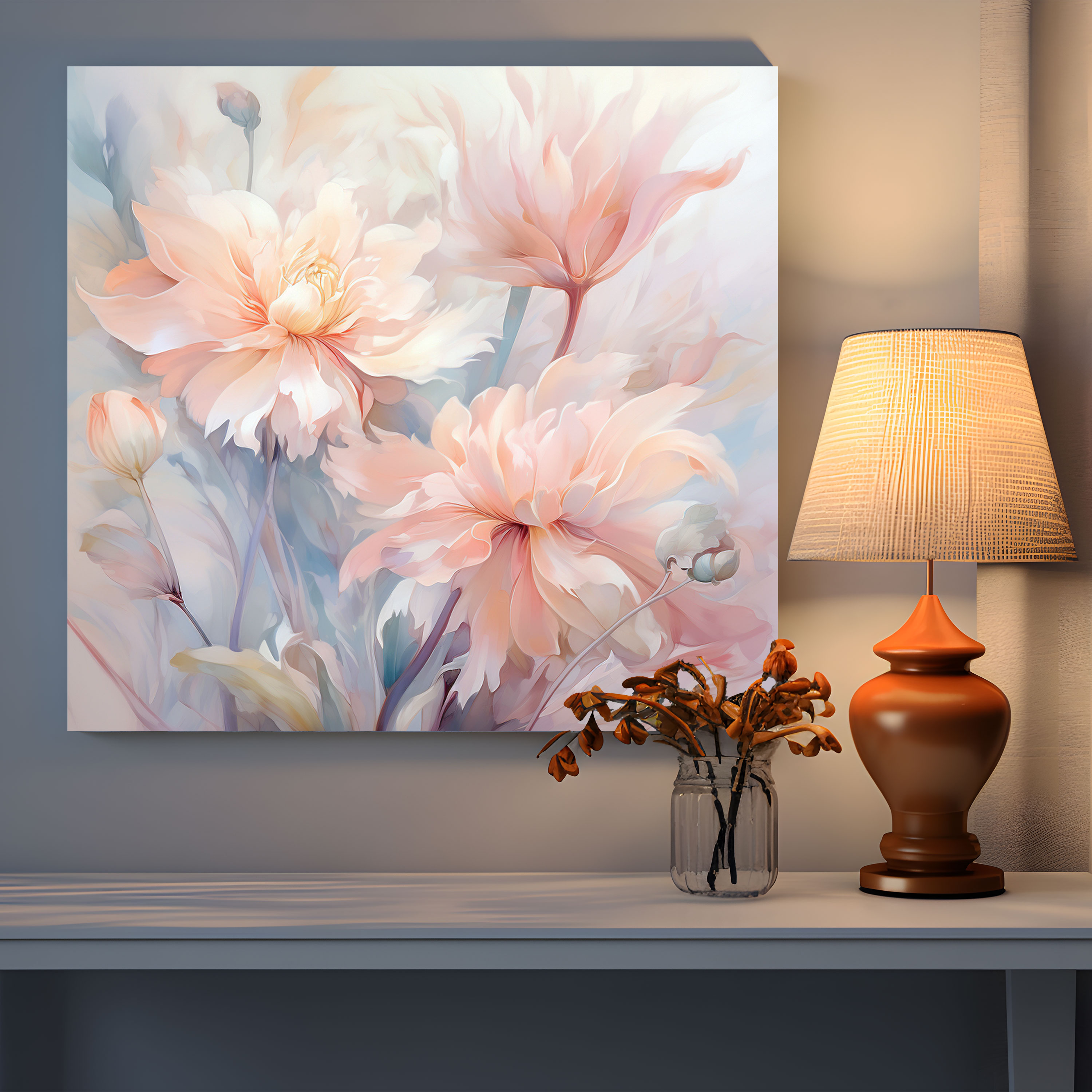 Pastel Flower Wall Art - Pastel, Wall Art, Illustration, Home Decoration