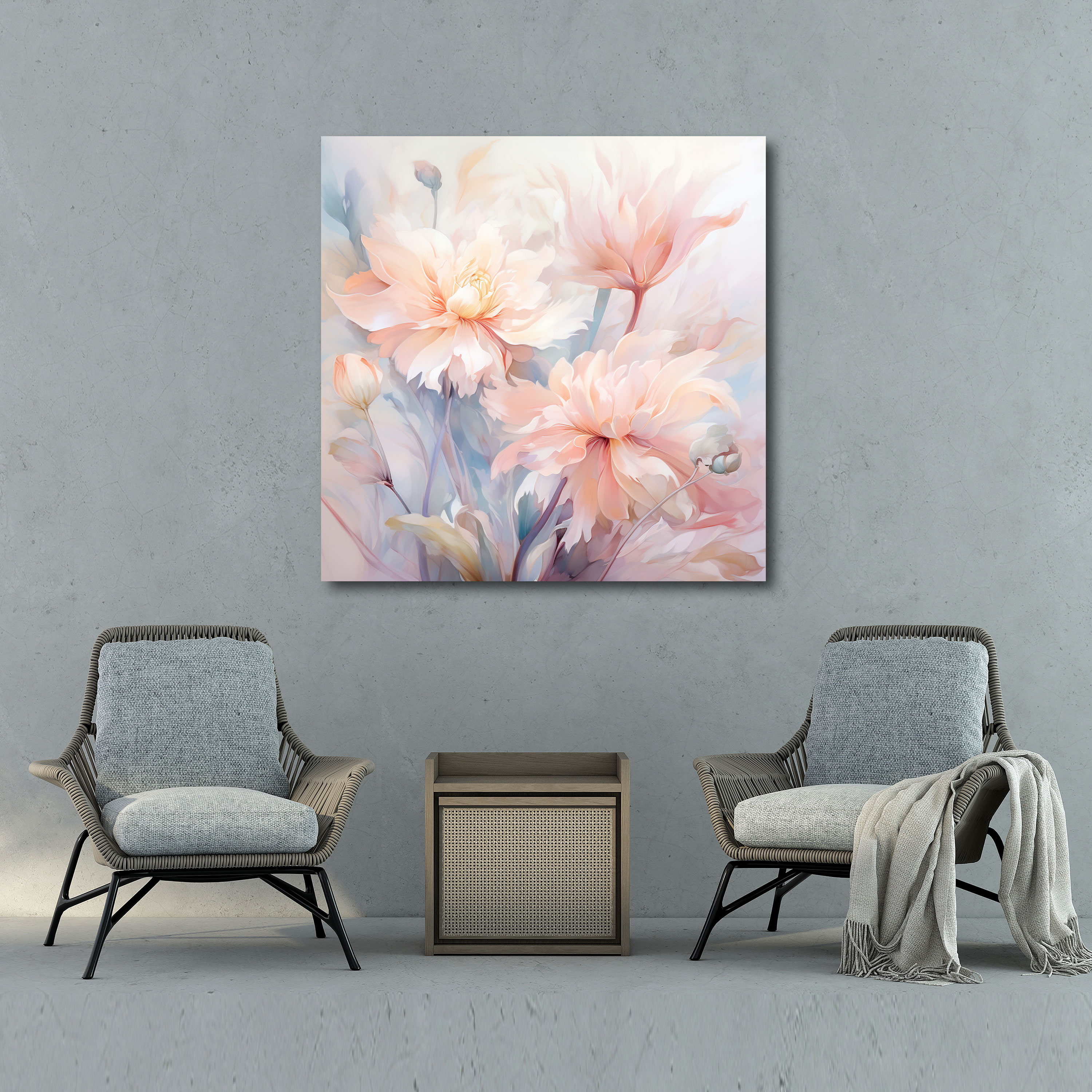 Pastel Flower Wall Art - Pastel, Wall Art, Illustration, Home Decoration
