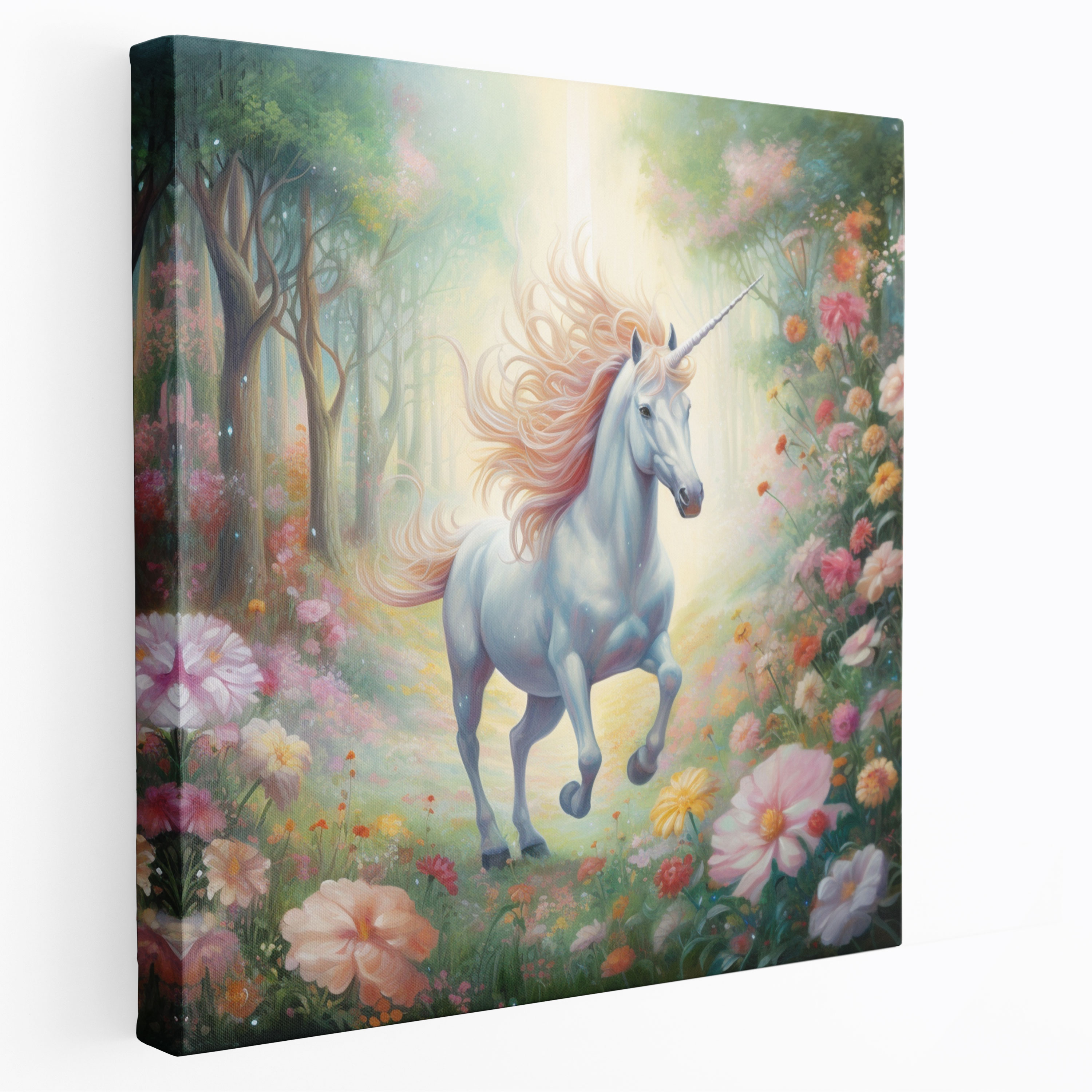 Pastel Unicorn Canvas Print - Pastel, Wall Decoration, Canvas Print, Magical Forest