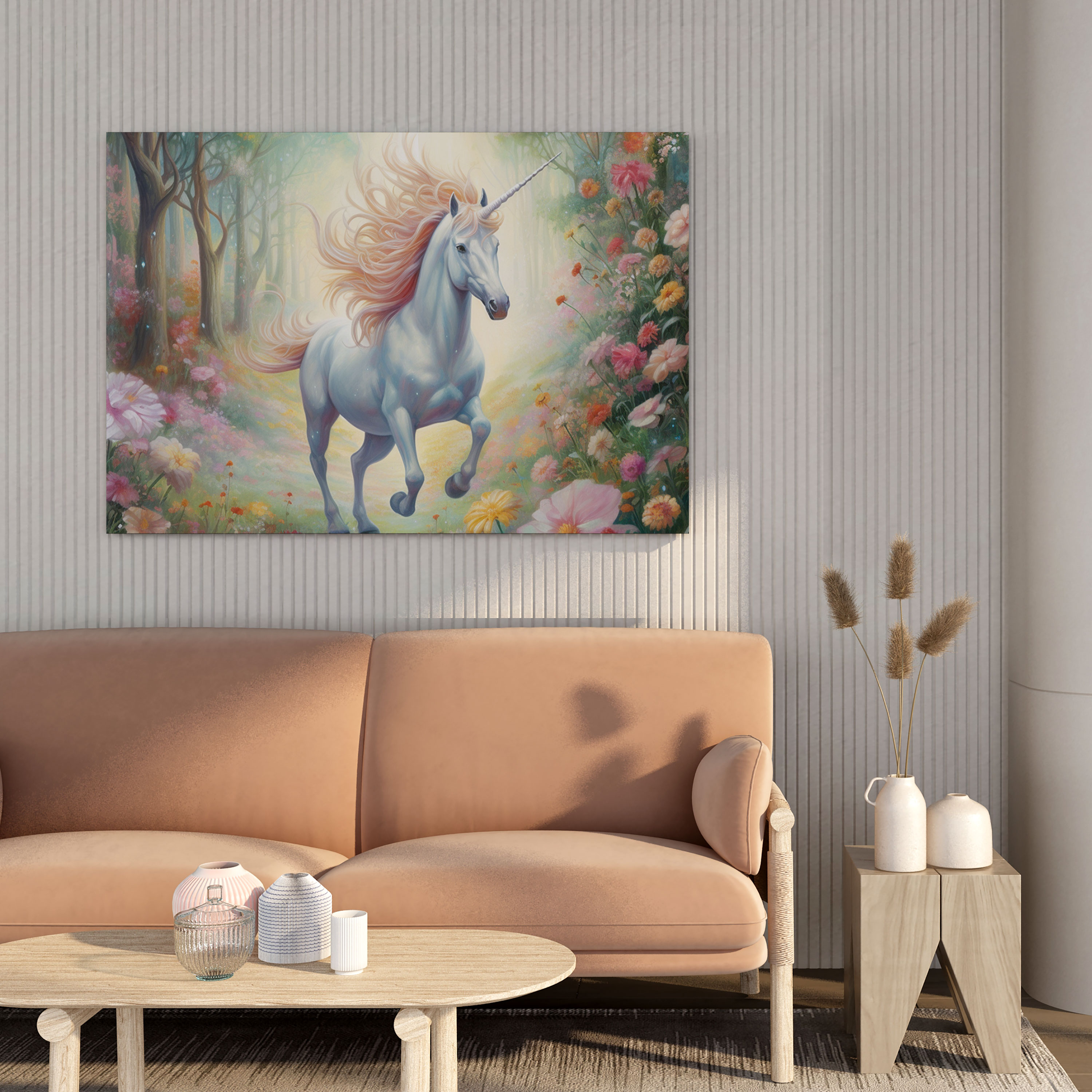 Pastel Unicorn Canvas Print - Pastel, Wall Decoration, Canvas Print, Magical Forest