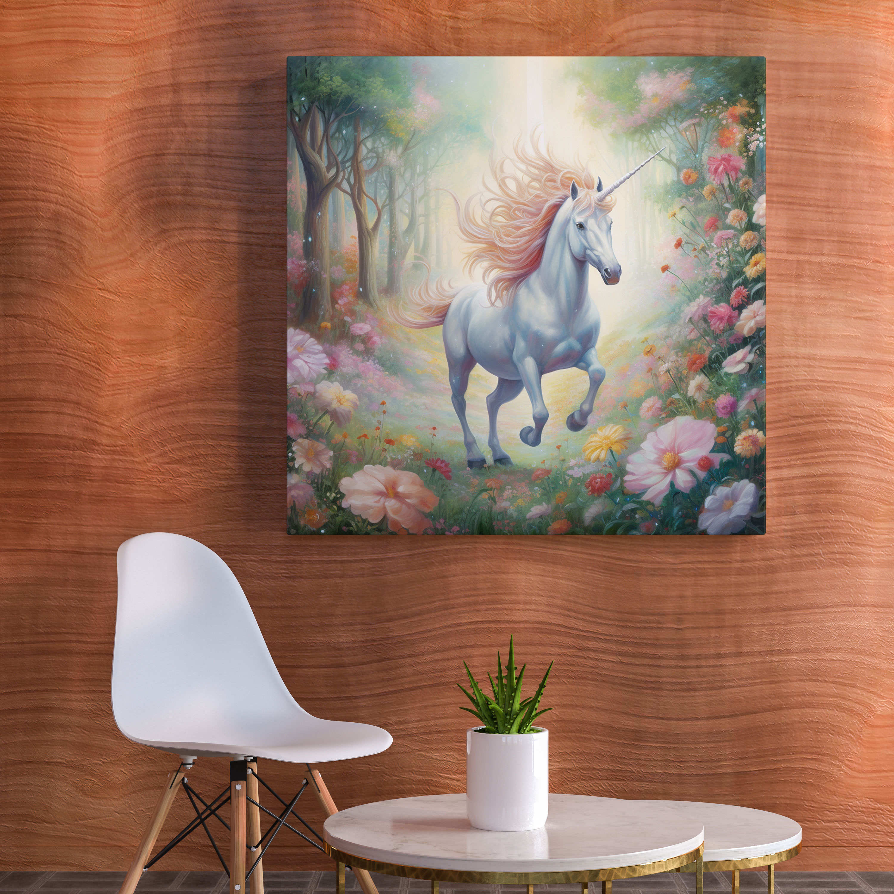 Pastel Unicorn Canvas Print - Pastel, Wall Decoration, Canvas Print, Magical Forest