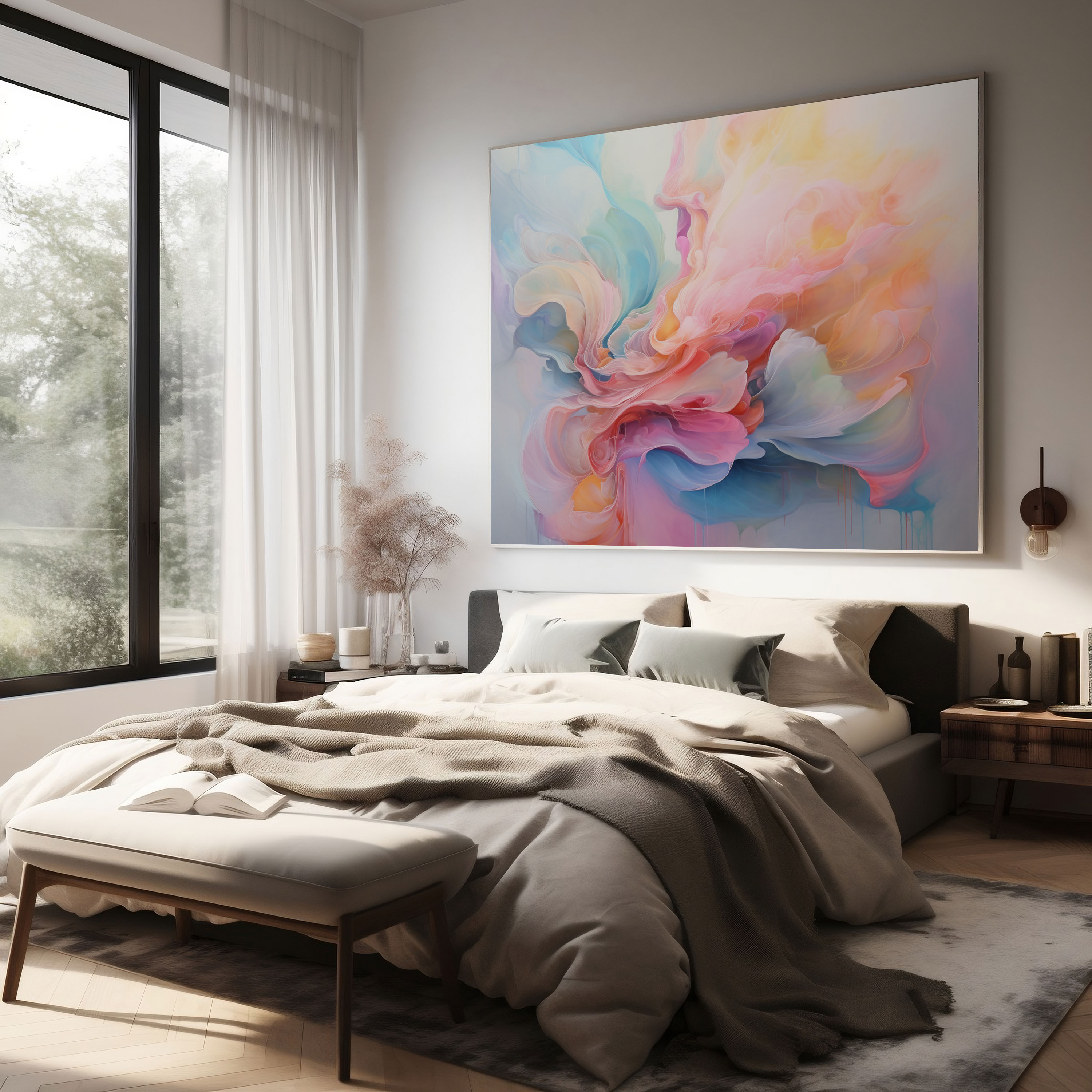 Pastel Abstract Canvas Print - Pastel, Wall Decoration, Pastel, Home Decoration
