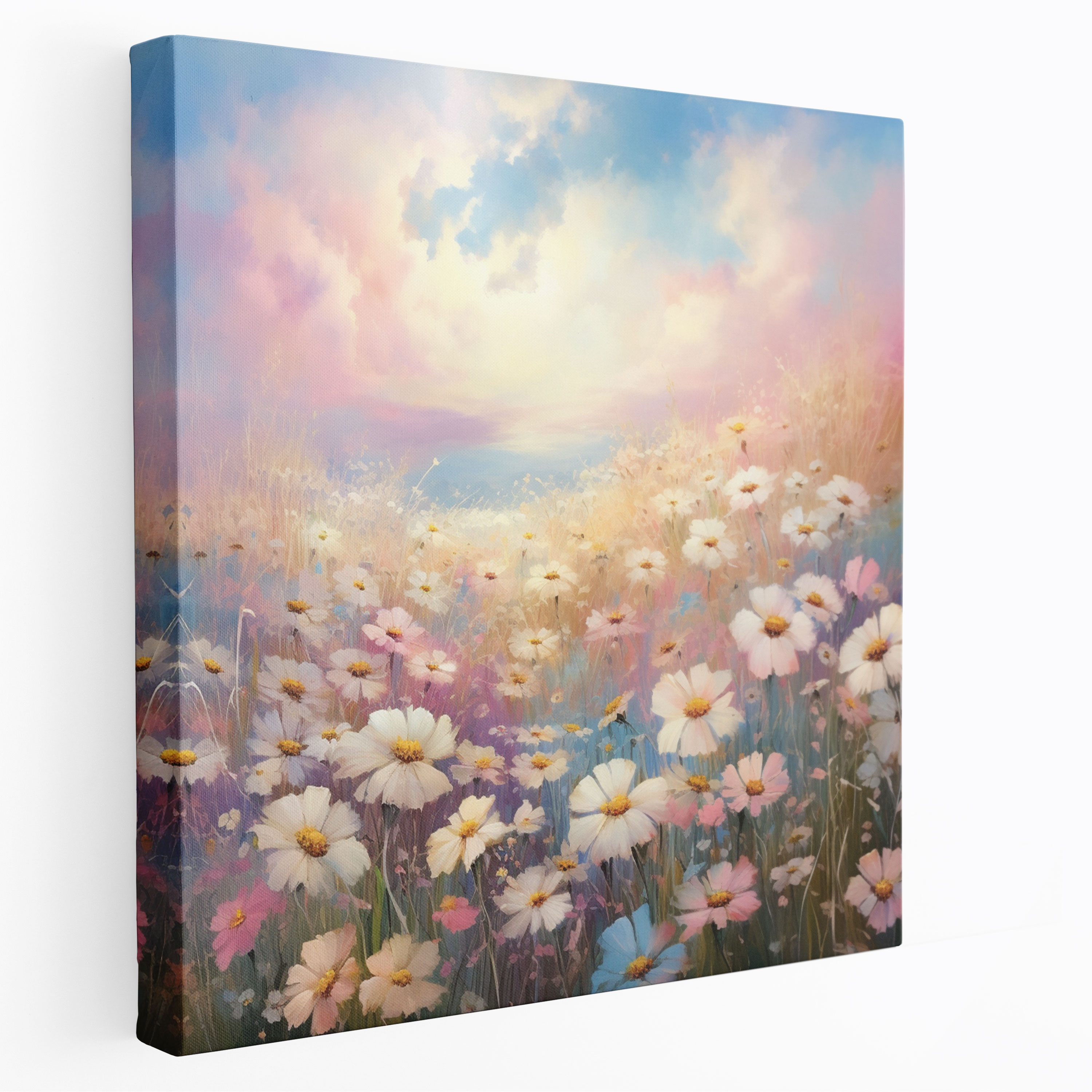 Pastel Field Canvas Print - Pastel, Pastel, Field Of Flowers, Soft Pastel Painting