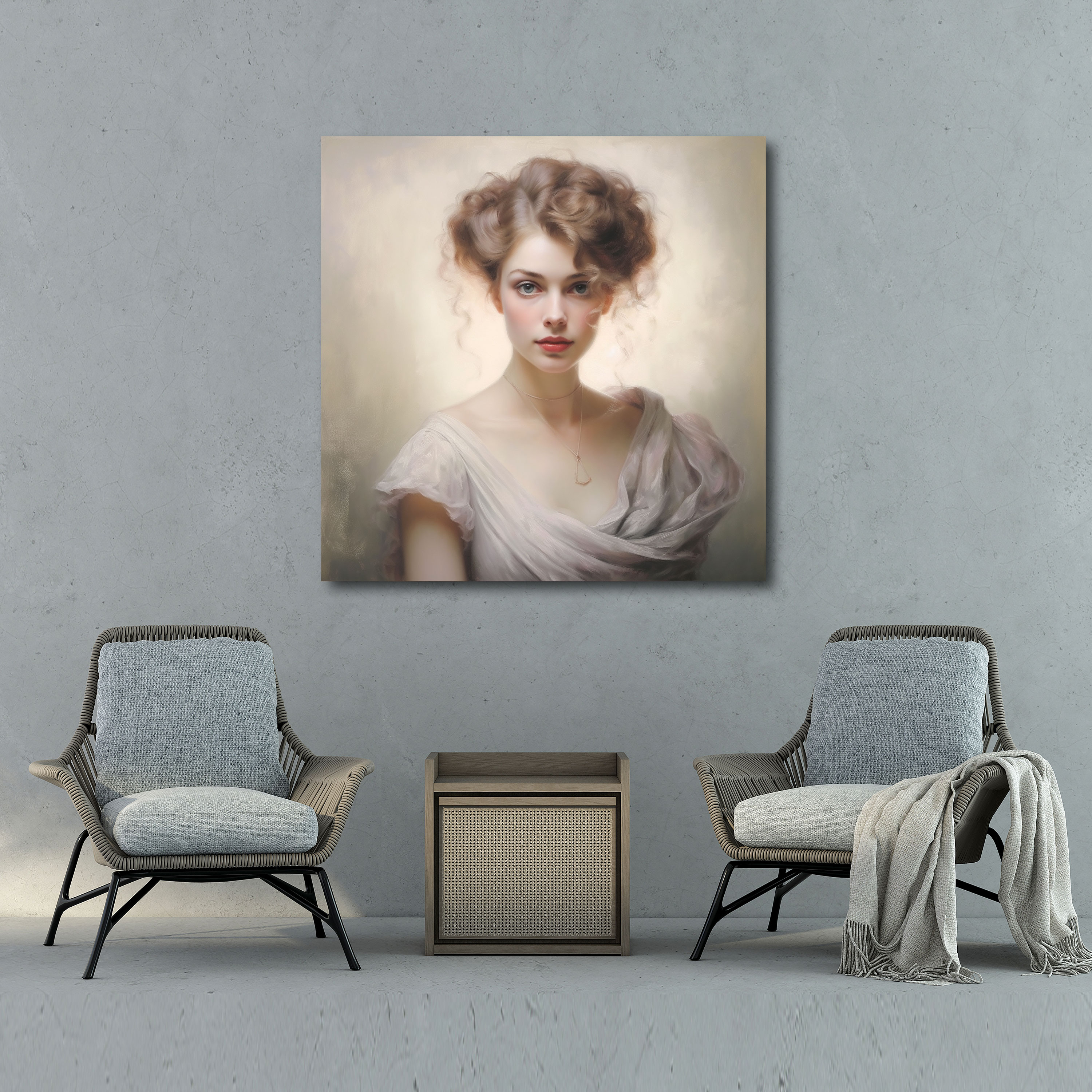 Elegant Pastel Portraits Wall Art - Pastel, Canvas, Pastel, Soft Pastel Portrait