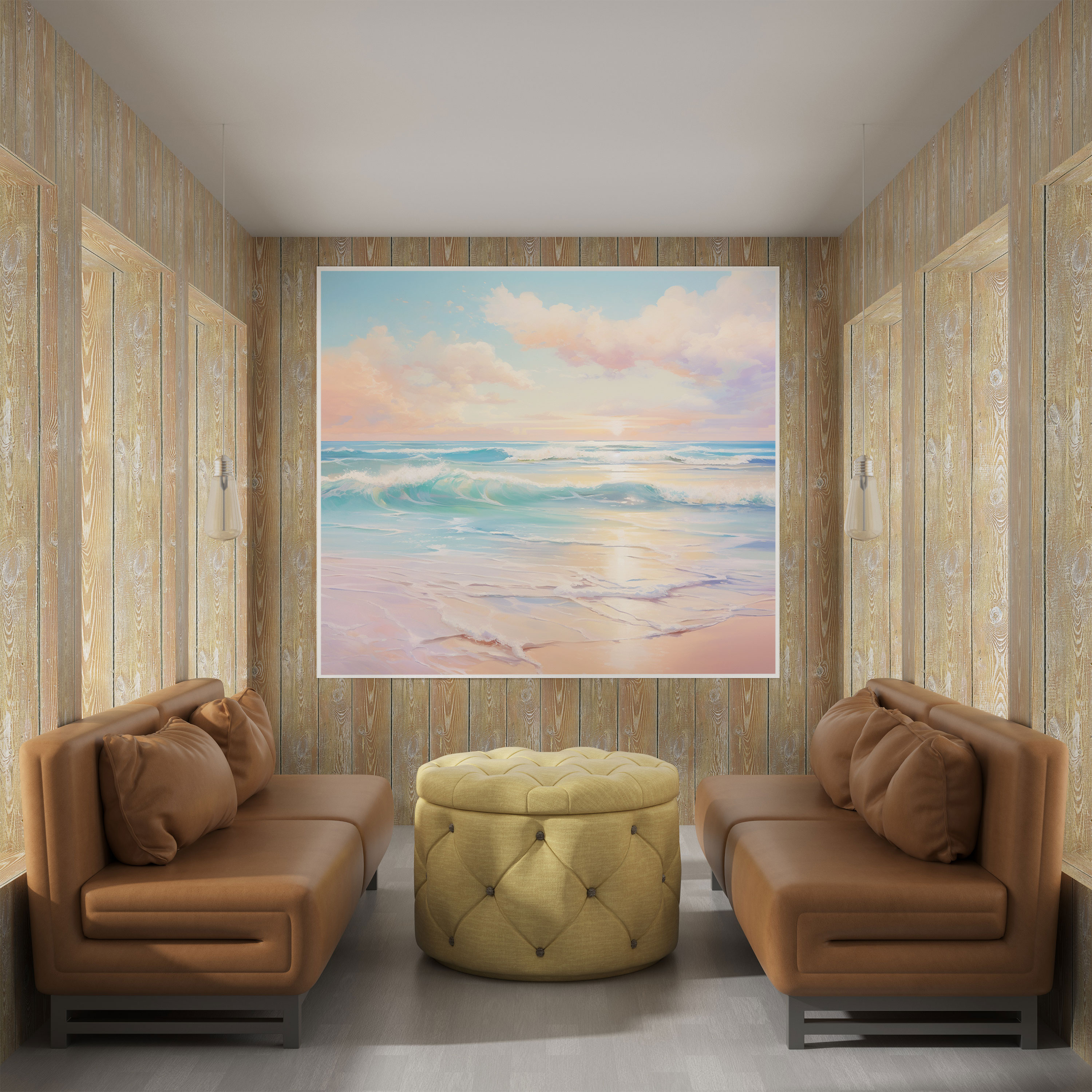 Dreamy Seaside Canvas Print - Pastel, Wall Decoration, Canvas Wall Art, Escape