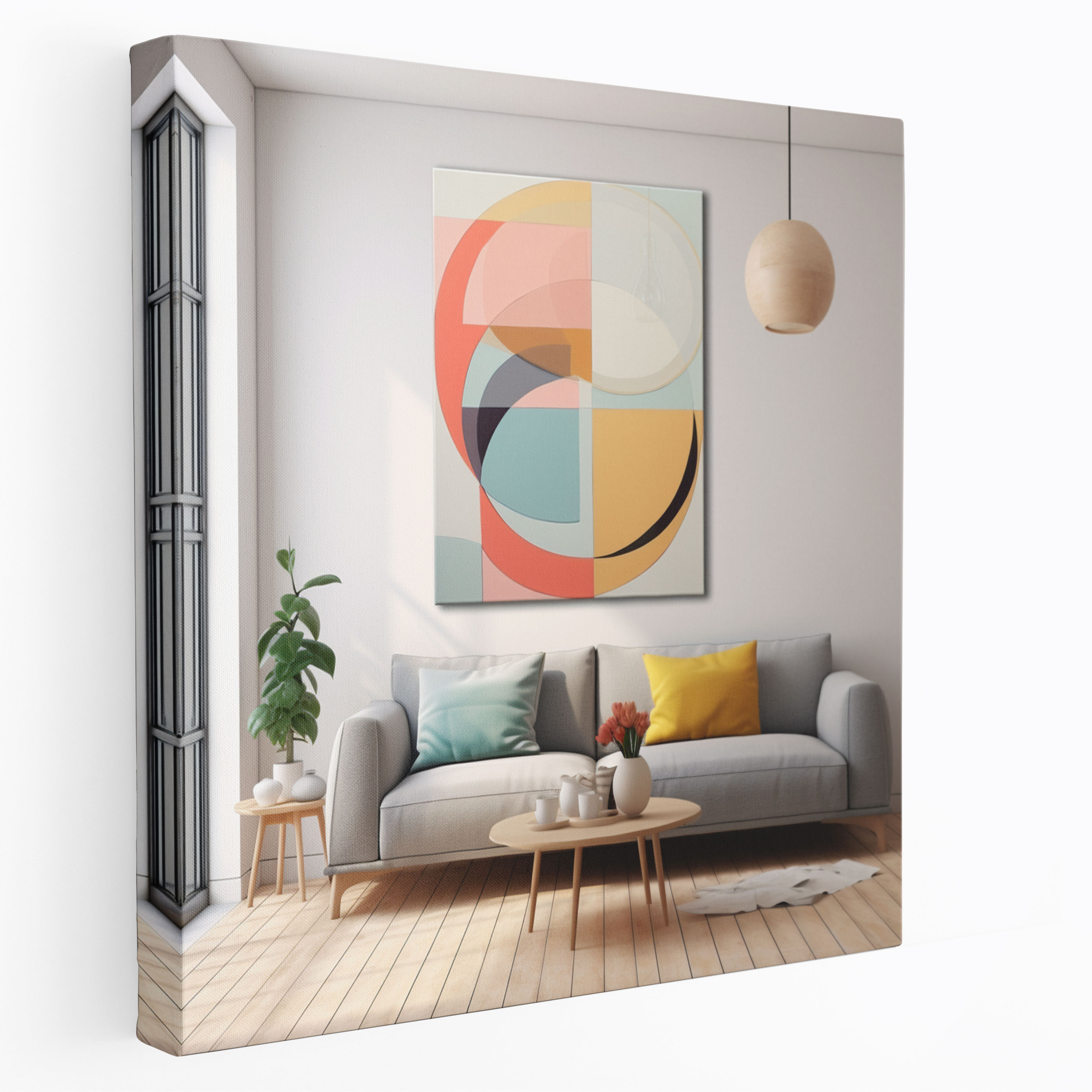 Colorful Abstract Wall Art - Pastel, Canvas Print, Abstract Pastel Shapes, Vibrant