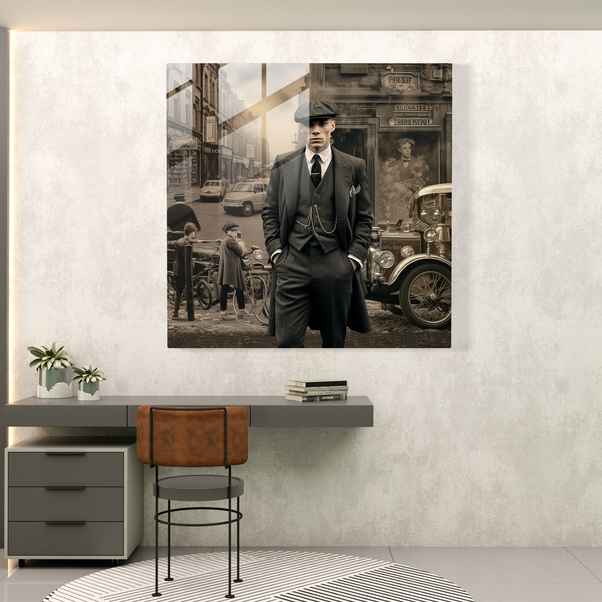 Peaky Blinders Era Collage Glass Print - Peaky Blinders, Home Decoration, Glass Wall Art, Glass Art