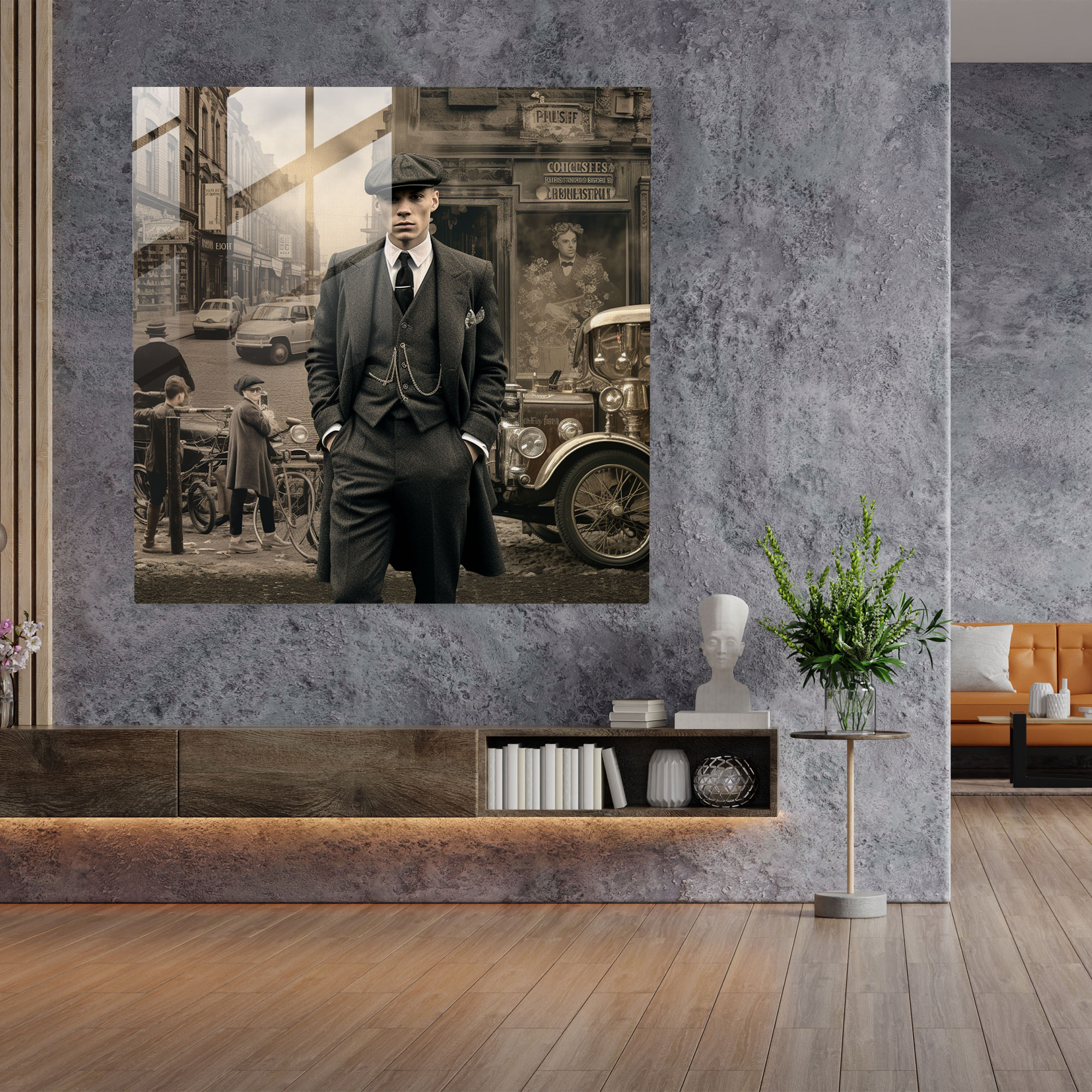 Peaky Blinders Era Collage Glass Print - Peaky Blinders, Home Decoration, Glass Wall Art, Glass Art