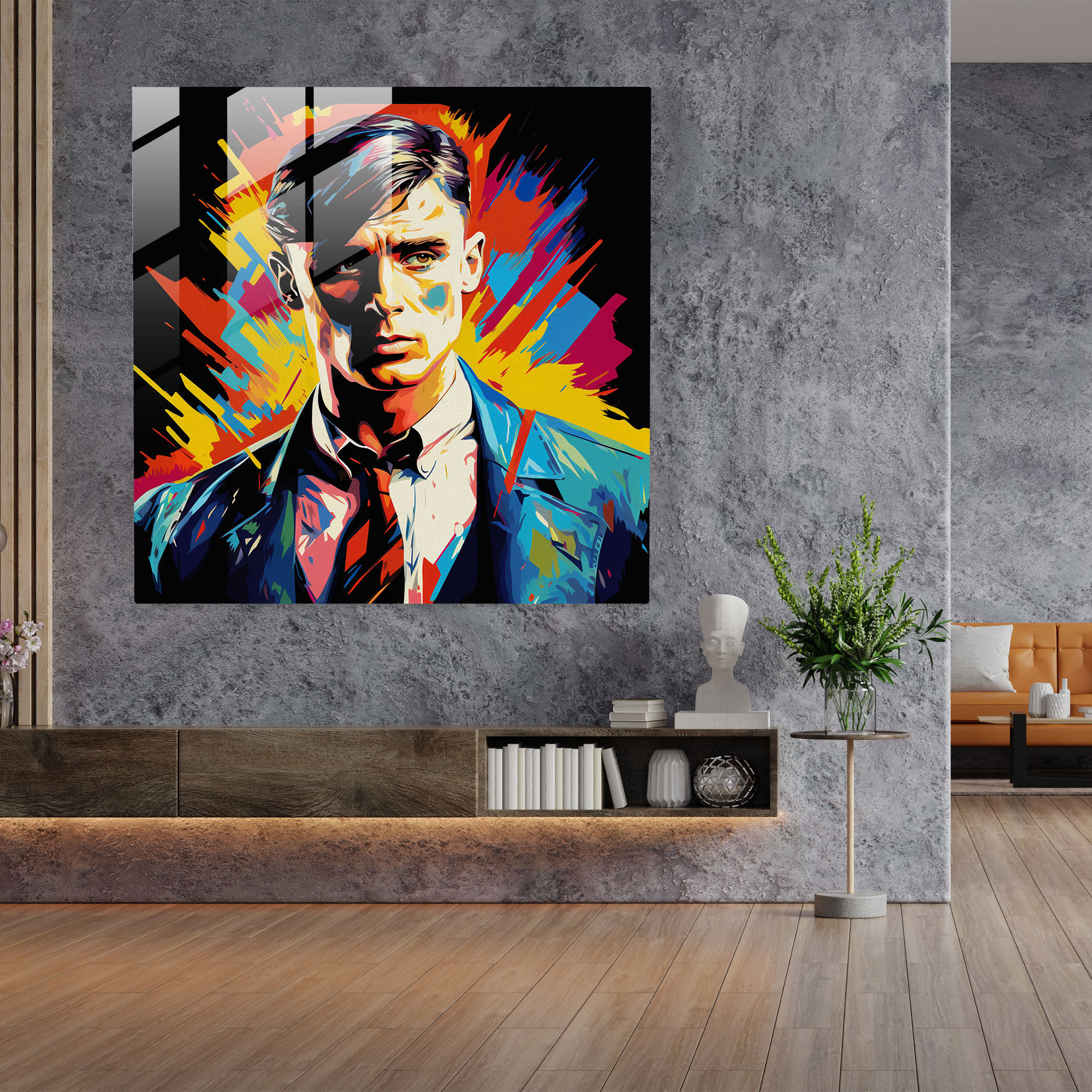 Thomas Shelby Pop Art Cam Tablo - Peaky Blinders Cam Duvar Sanatı Duvar Dekorasyonu
