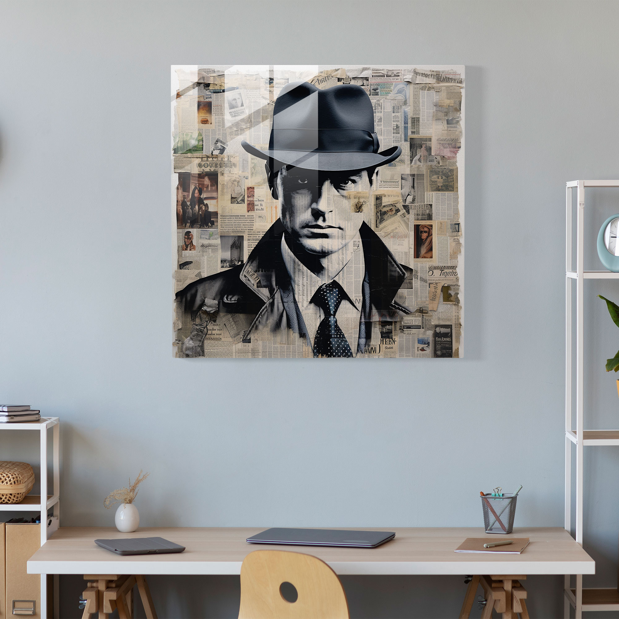 Peaky Blinders Glass Print - Vintage Newspaper Collage - Peaky Blinders, Wall Decoration, History, Glass Wall Art