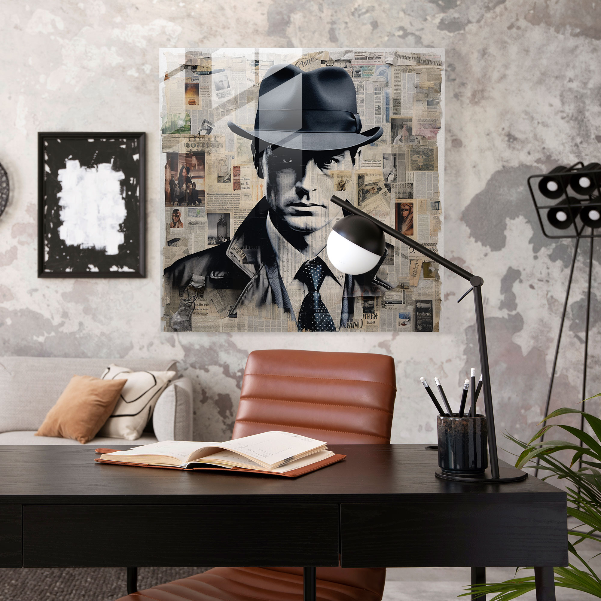 Peaky Blinders Glass Print - Vintage Newspaper Collage - Peaky Blinders, Wall Decoration, History, Glass Wall Art