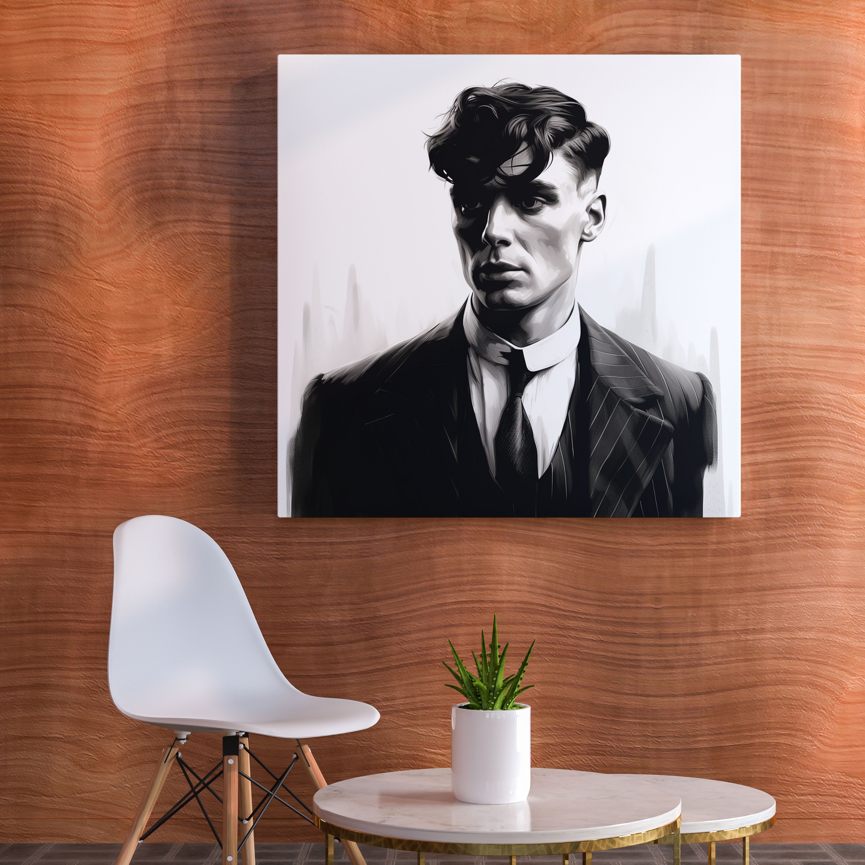 Peaky Blinders Thomas Shelby Canvas Print - Peaky Blinders, Stoic Expression, Minimalist, Wall Art