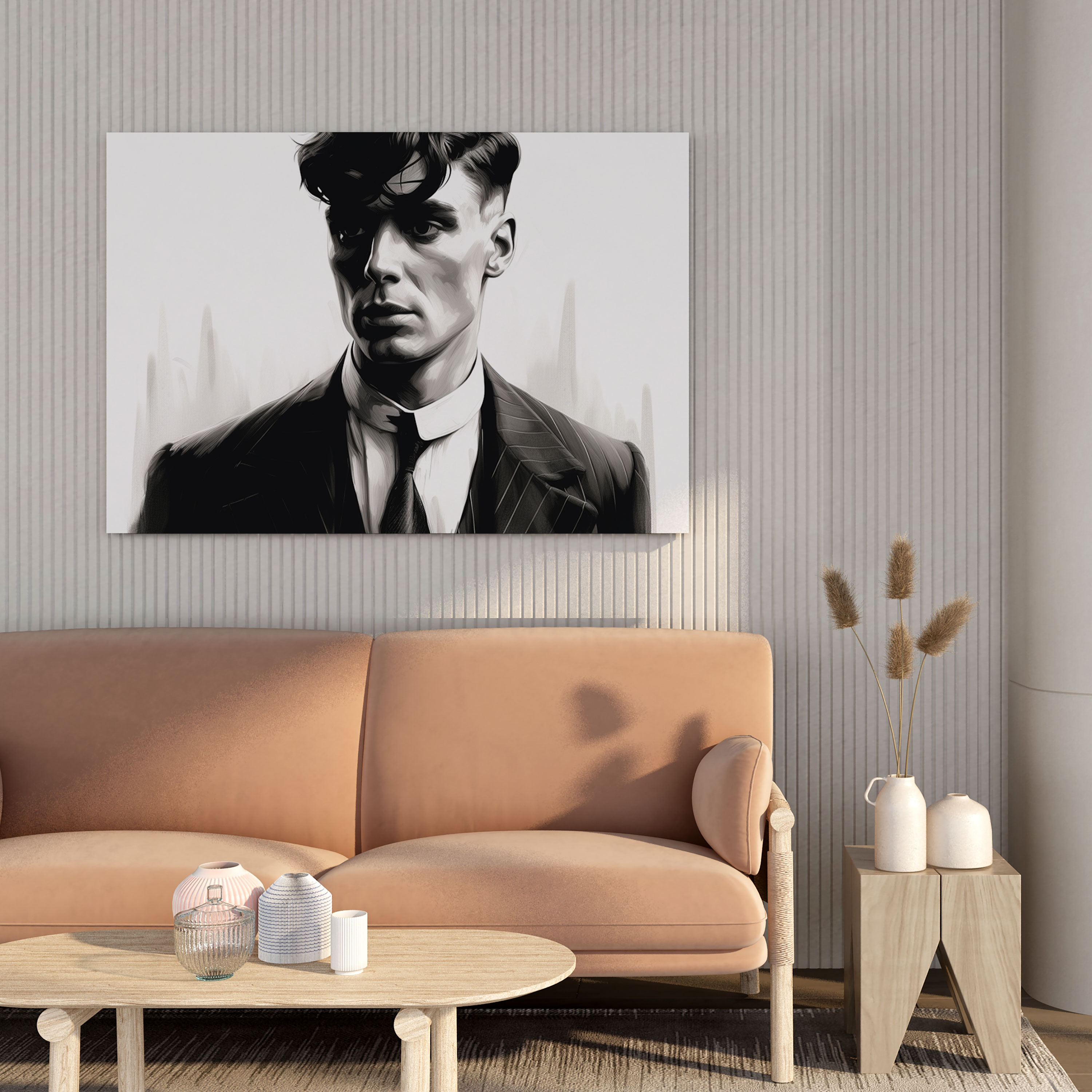 Peaky Blinders Thomas Shelby Canvas Print - Peaky Blinders, Stoic Expression, Minimalist, Wall Art