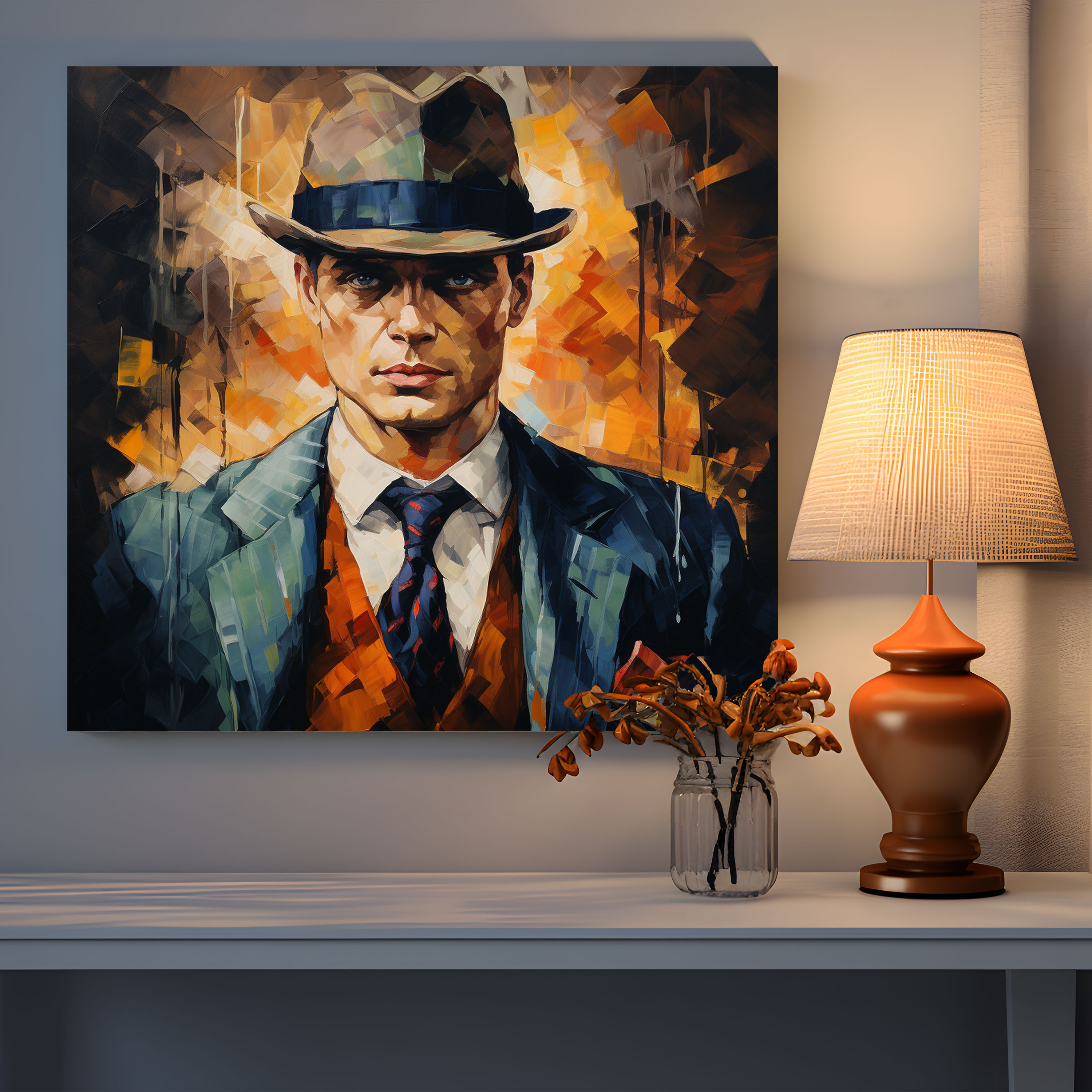 Peaky Blinders Wall Decoration - Abstract Art With Rich Colors And 1920S Elements Canvas Print - Peaky Blinders, Home Decoration, Rich Colors, 1920S Elements