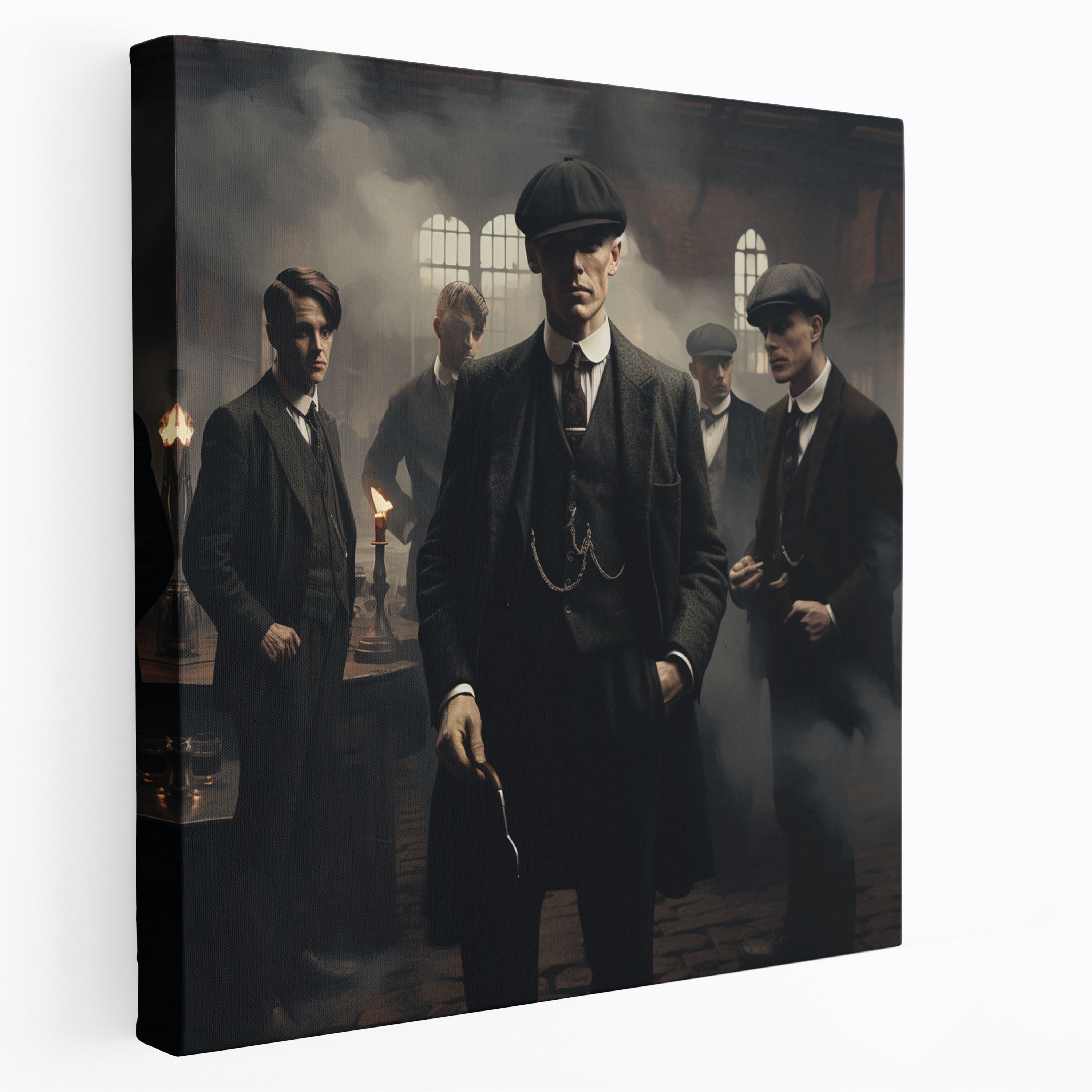 Peaky Blinders Wall Art - Artistic Interpretation Of Gang Gathering Canvas Print - Peaky Blinders, Camaraderie, Gang Gathering, Artistic Interpretation