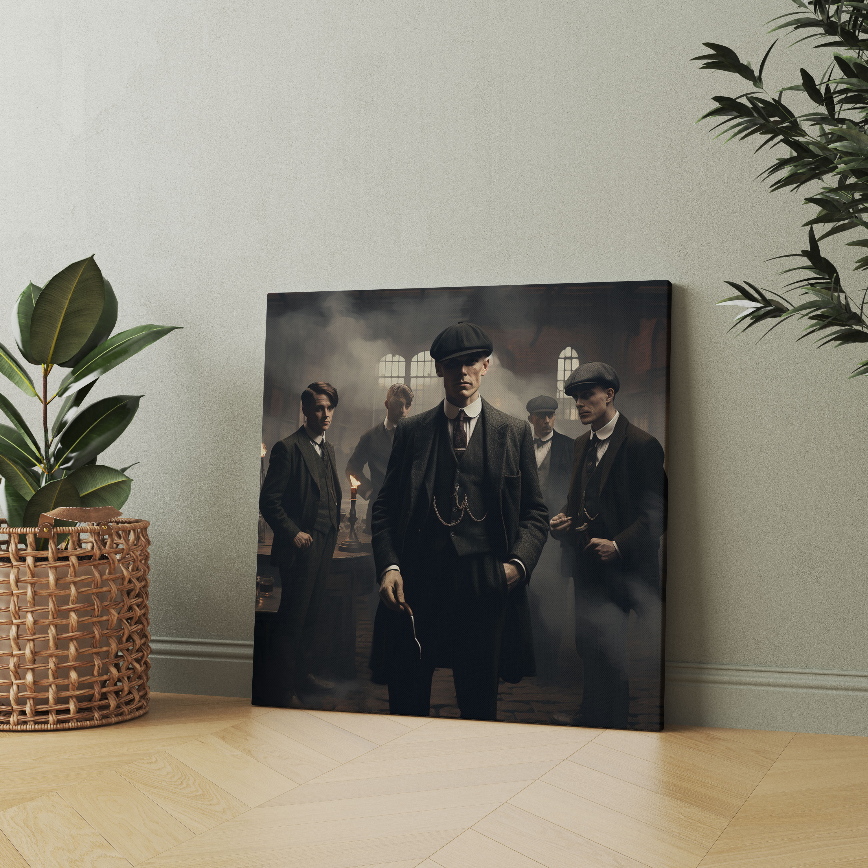 Peaky Blinders Wall Art - Artistic Interpretation Of Gang Gathering Canvas Print - Peaky Blinders, Camaraderie, Gang Gathering, Artistic Interpretation