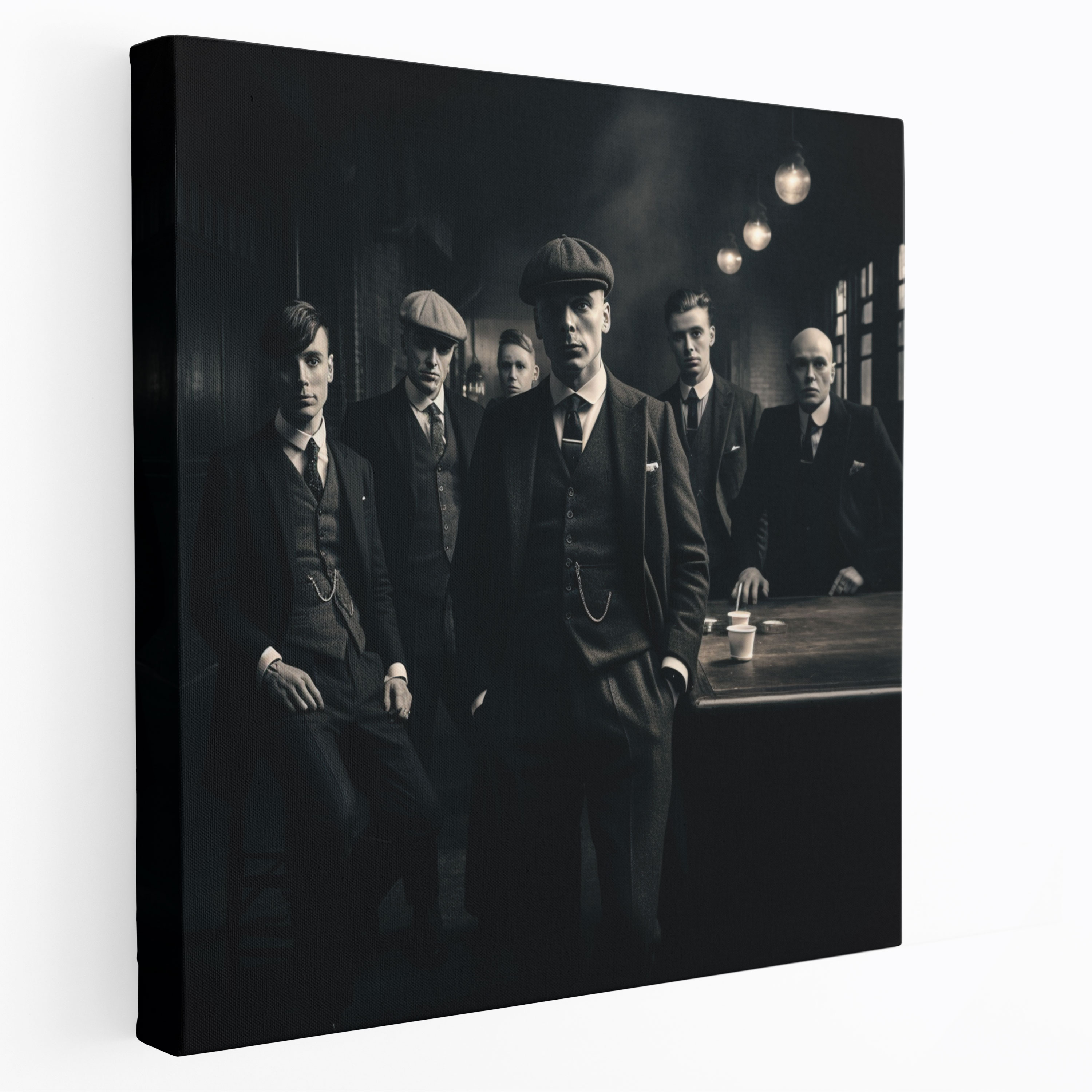 Peaky Blinders Canvas Print - Stylish Pose Black And White Cast Photograph Wall Art - Peaky Blinders, Cast Photograph, Canvas Wall Art, Canvas Print