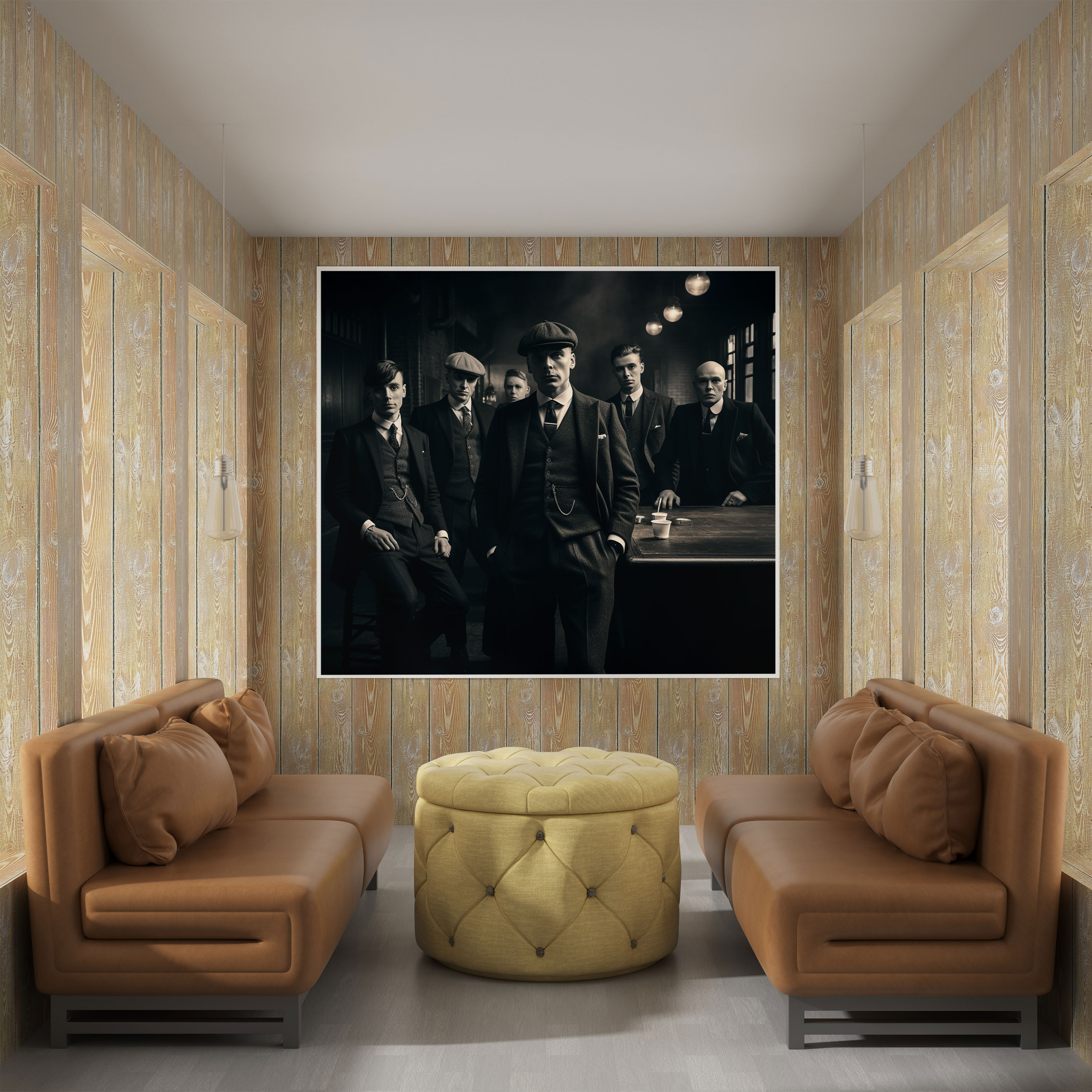 Peaky Blinders Canvas Print - Stylish Pose Black And White Cast Photograph Wall Art - Peaky Blinders, Cast Photograph, Canvas Wall Art, Canvas Print