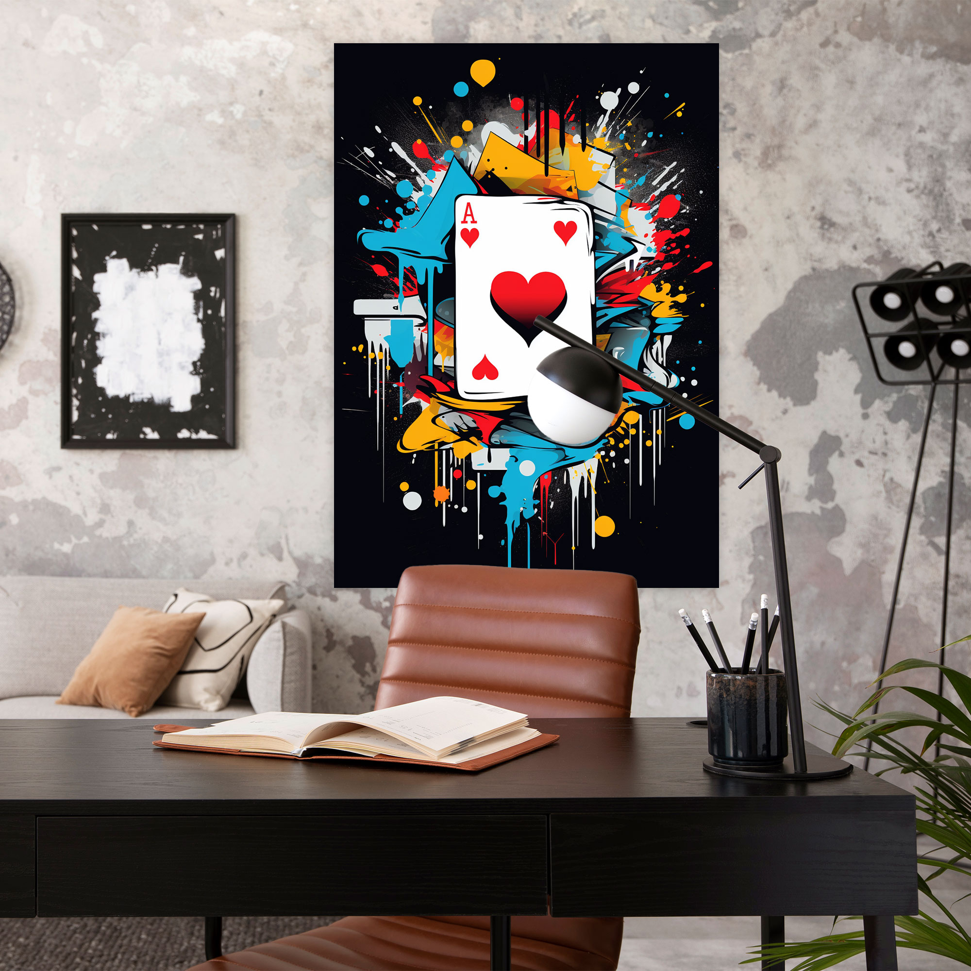 Street Art Playing Cards Wall Decoration - Playing Cards, Canvas Wall Art, Bursting Out, Home Decoration
