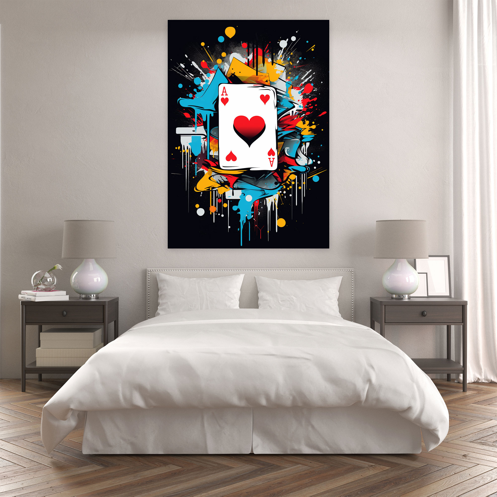 Street Art Playing Cards Wall Decoration - Playing Cards, Canvas Wall Art, Bursting Out, Home Decoration