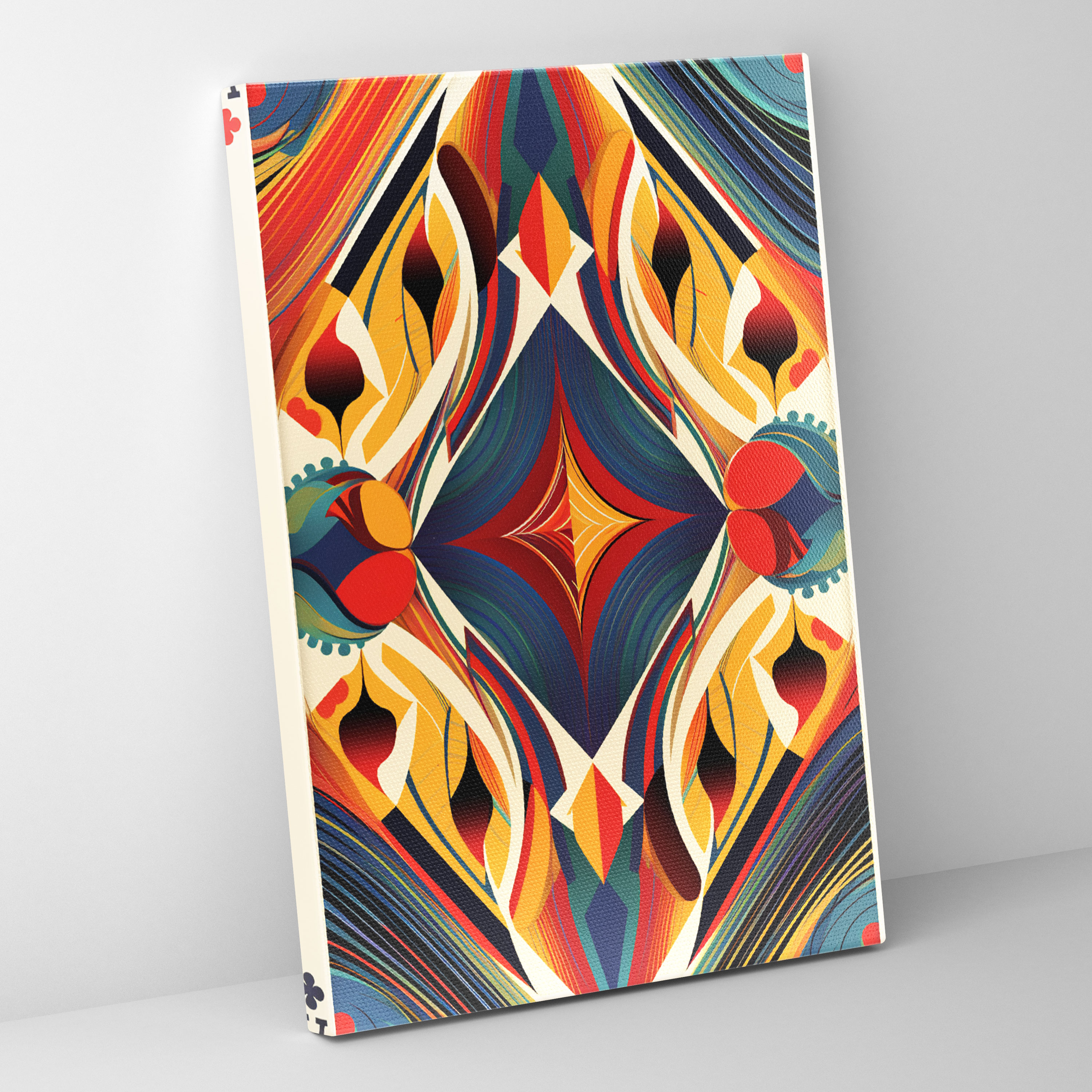 Geometric Playing Cards Canvas Print - Playing Cards, Wall Decoration, Geometric, Home Decoration