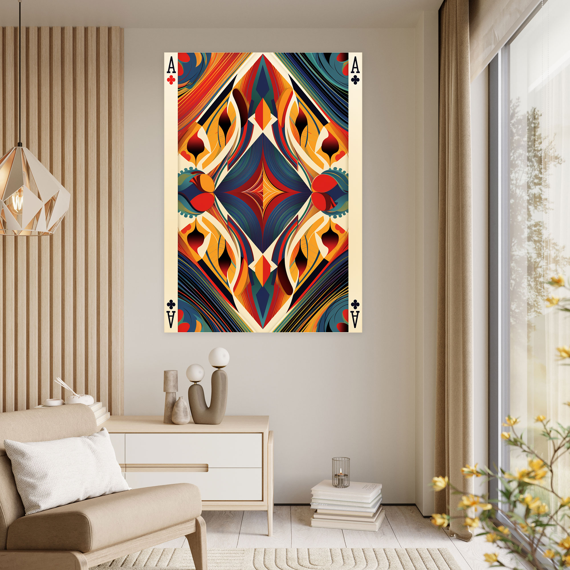 Geometric Playing Cards Canvas Print - Playing Cards, Wall Decoration, Geometric, Home Decoration