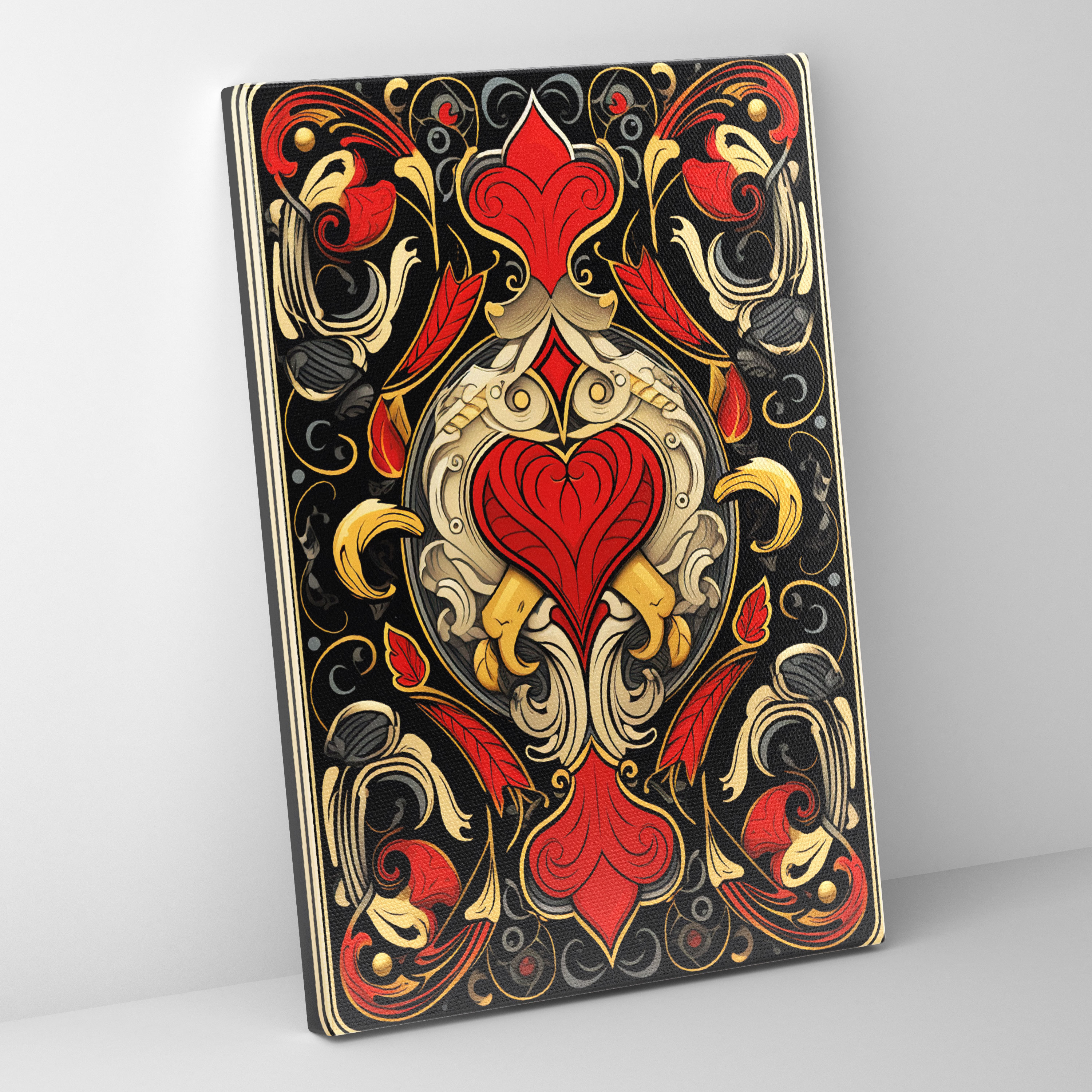 Playing Cards Canvas Print - Playing Cards, Canvas Print, Royal Flush Of Hearts, Canvas Wall Art