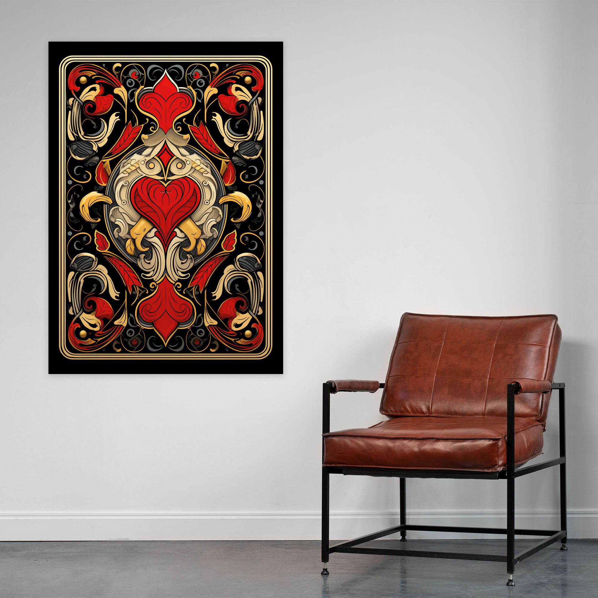 Playing Cards Canvas Print - Playing Cards, Canvas Print, Royal Flush Of Hearts, Canvas Wall Art