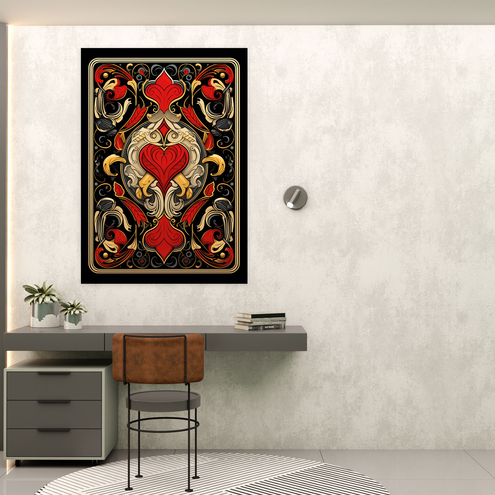 Playing Cards Canvas Print - Playing Cards, Canvas Print, Royal Flush Of Hearts, Canvas Wall Art