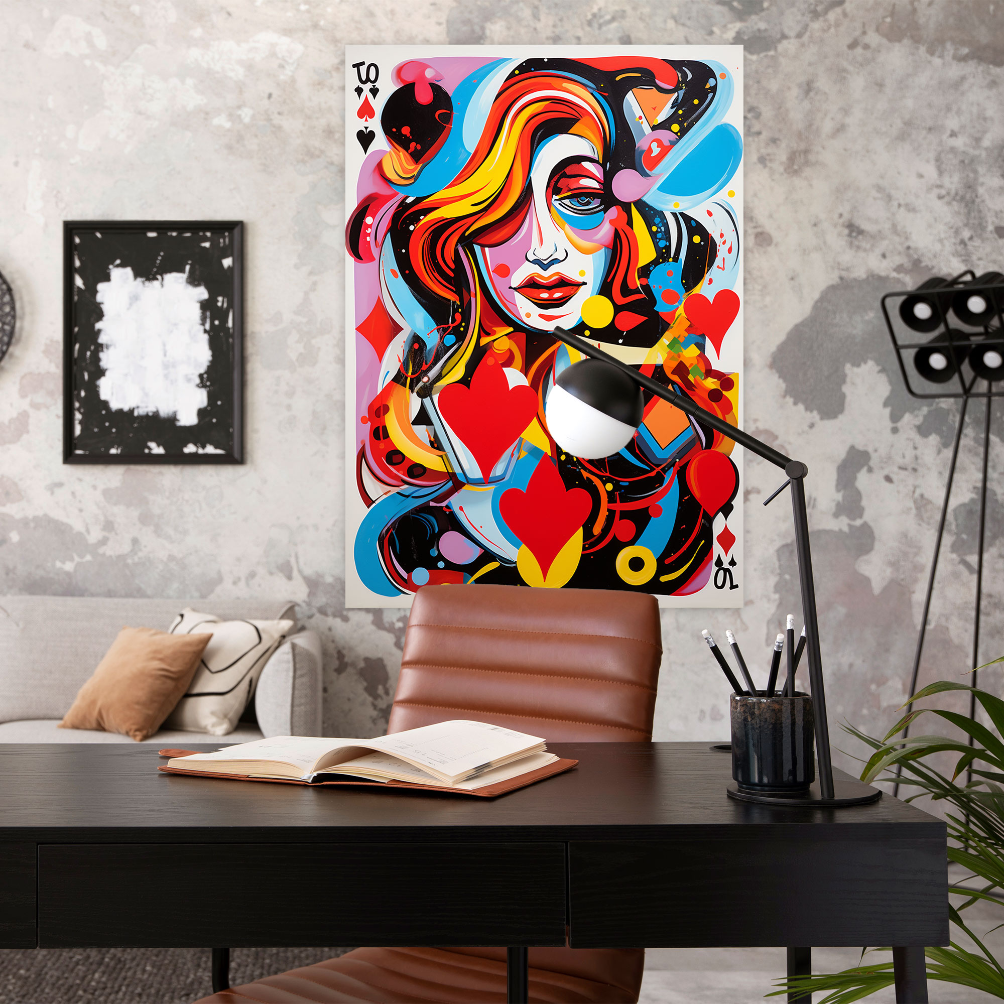 Pop Art Playing Card Wall Art - Playing Cards, Dynamic Shapes, Wall Art, Bold Colors