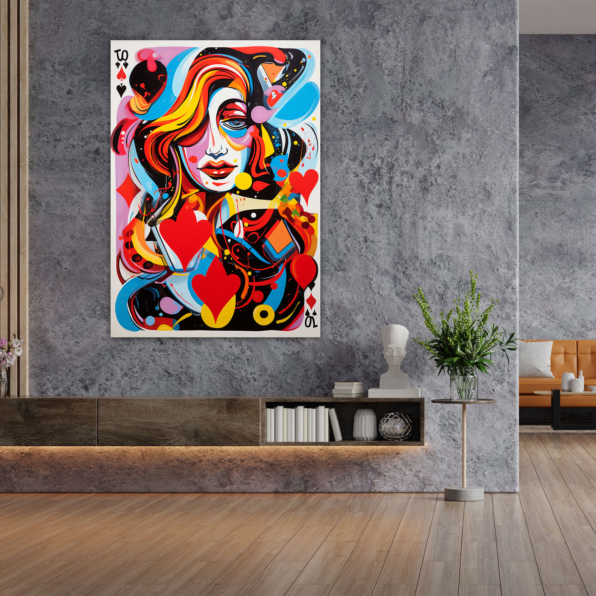 Pop Art Playing Card Wall Art - Playing Cards, Dynamic Shapes, Wall Art, Bold Colors
