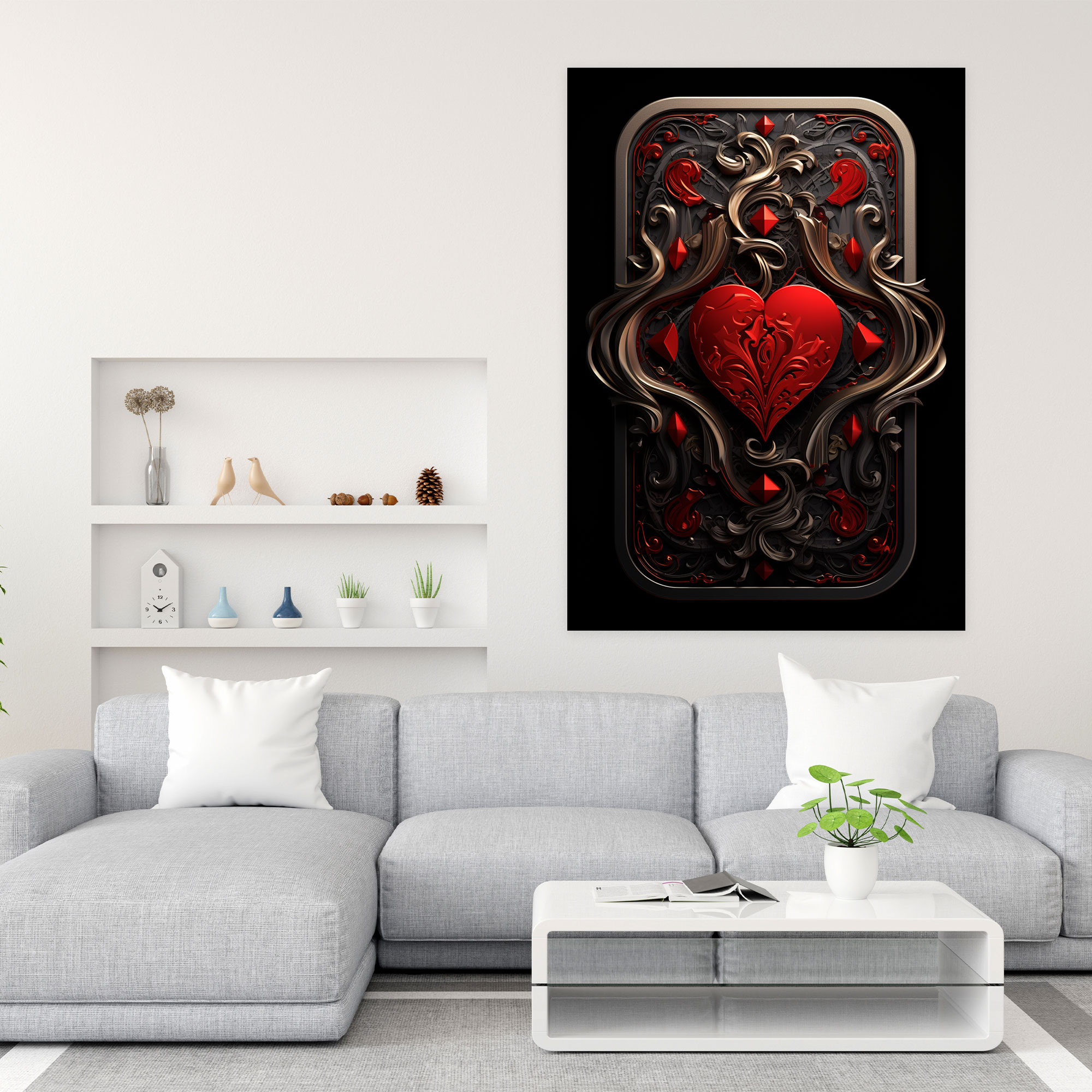 Playing Cards Wall Decoration - Playing Cards, Wall Art, Intricate Details, Canvas Wall Art