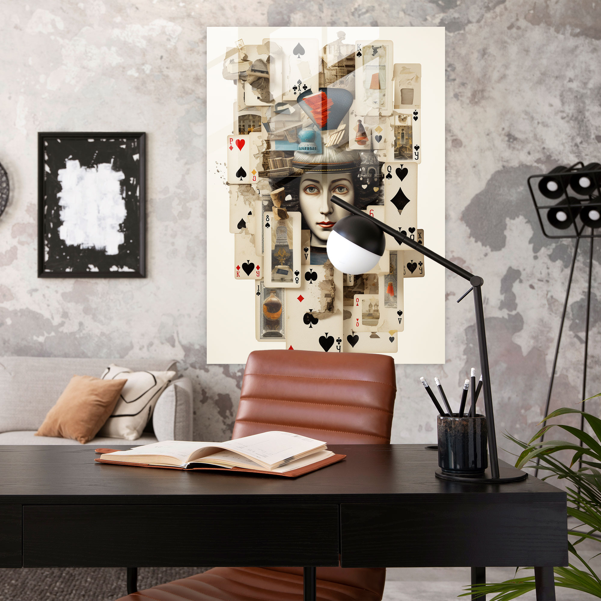 Playing Cards Glass Wall Art - Playing Cards, Collage, Contemporary, Glass Print