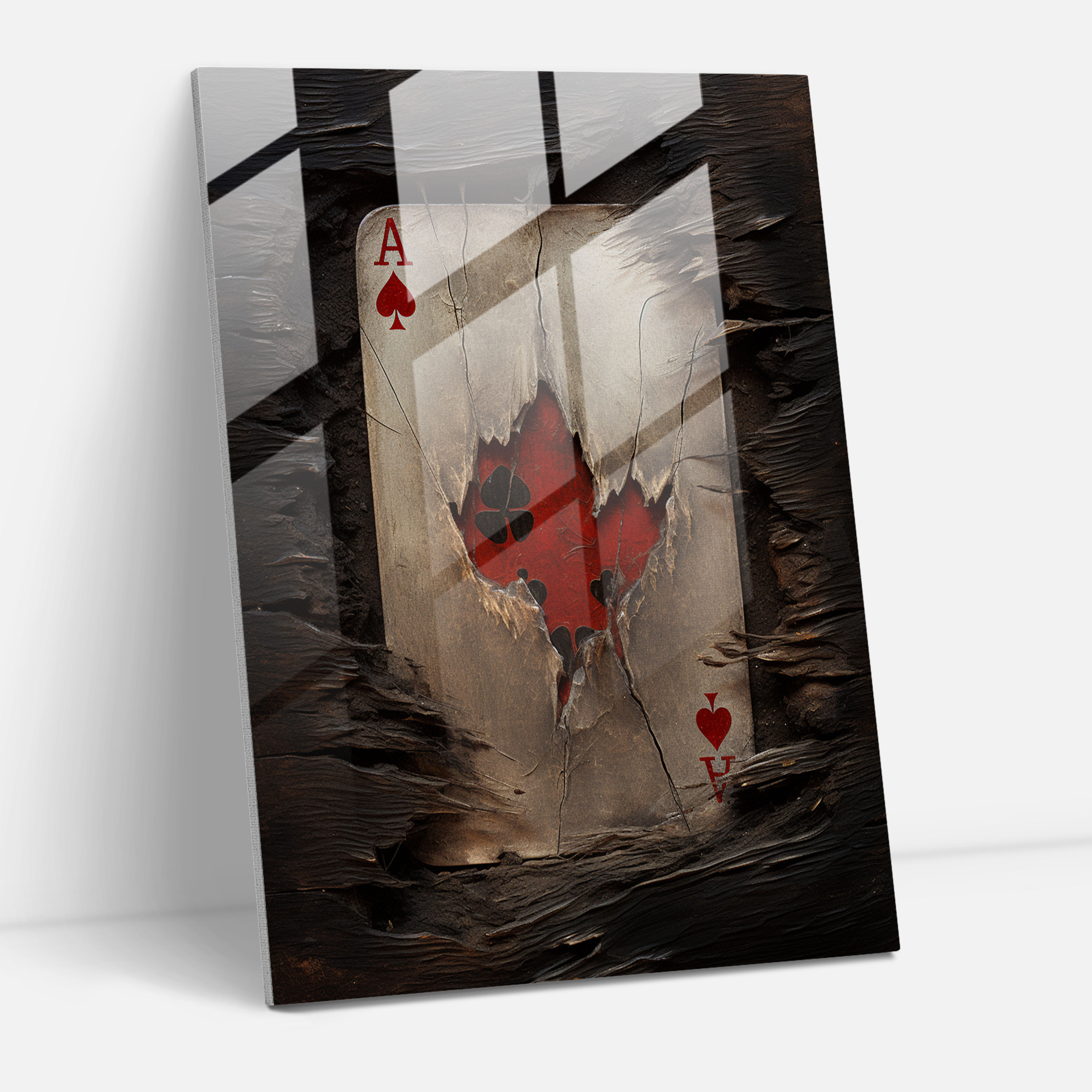 Playing Cards Glass Art - Playing Cards, Intricate Details, Realistic, Playing Cards