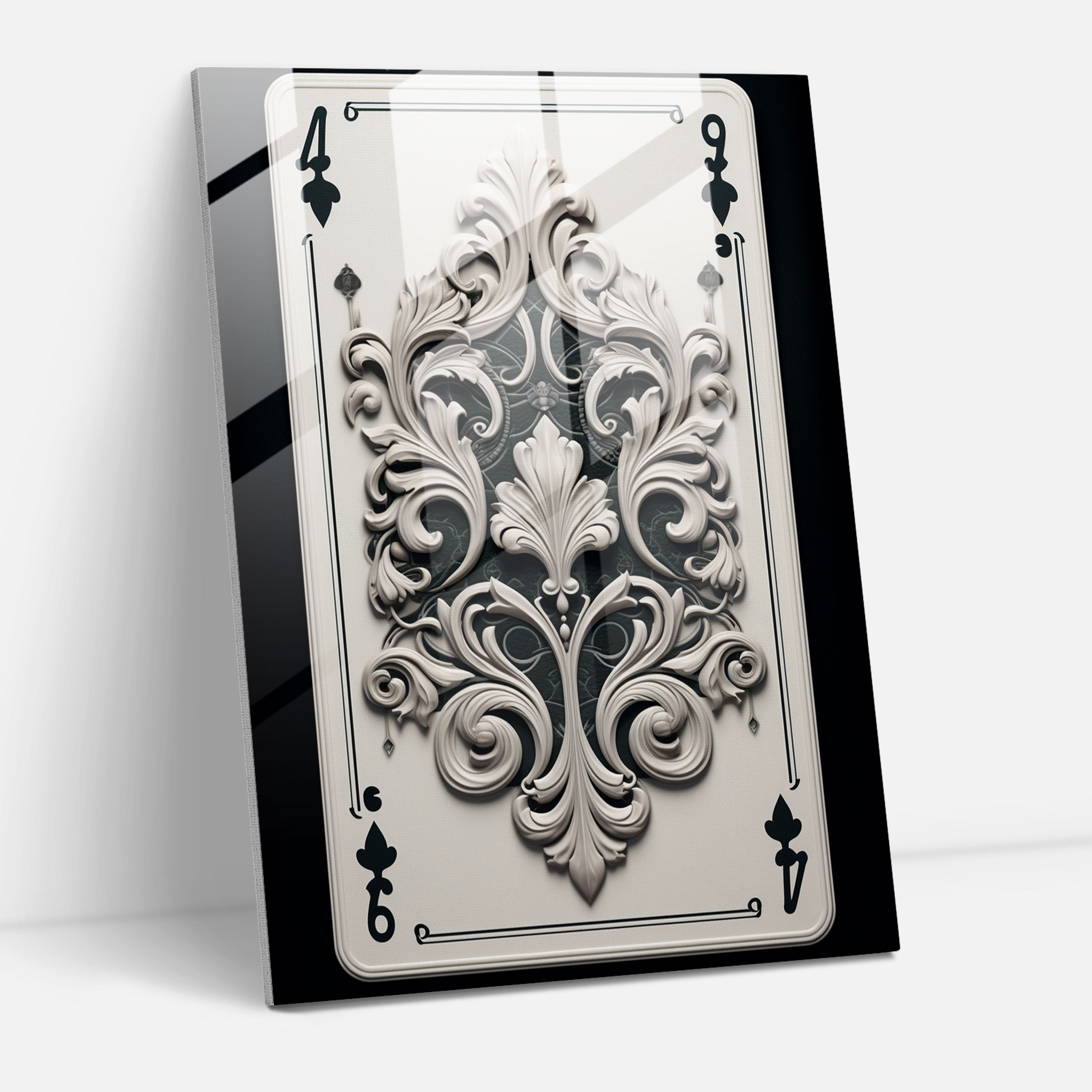 Realistic Playing Cards Glass Print - Playing Cards, Modern Art, Glass Art, Glass Print