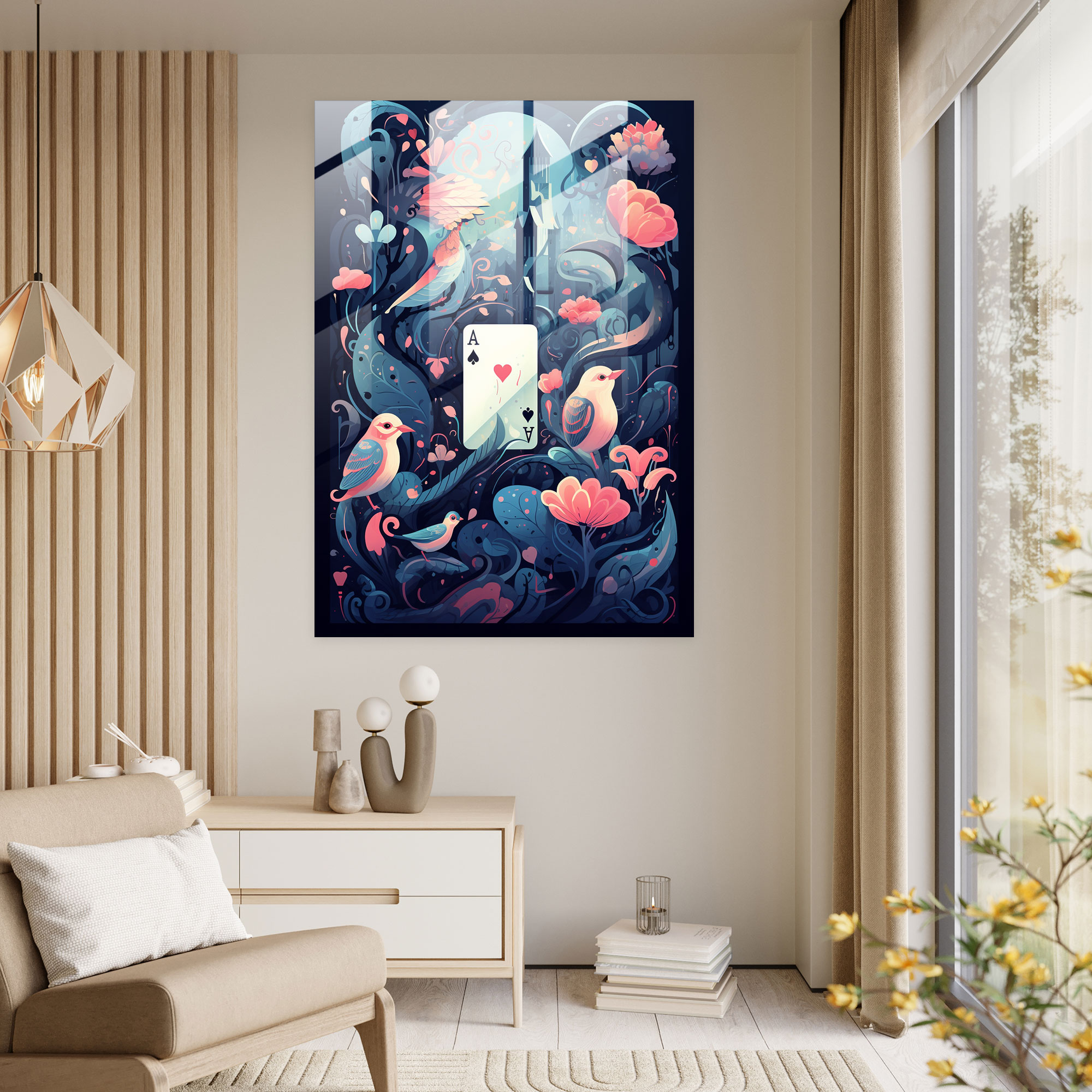 Glass Print Playing Cards - Playing Cards, Dreamy Atmosphere, Modern Art, Whimsical Illustration